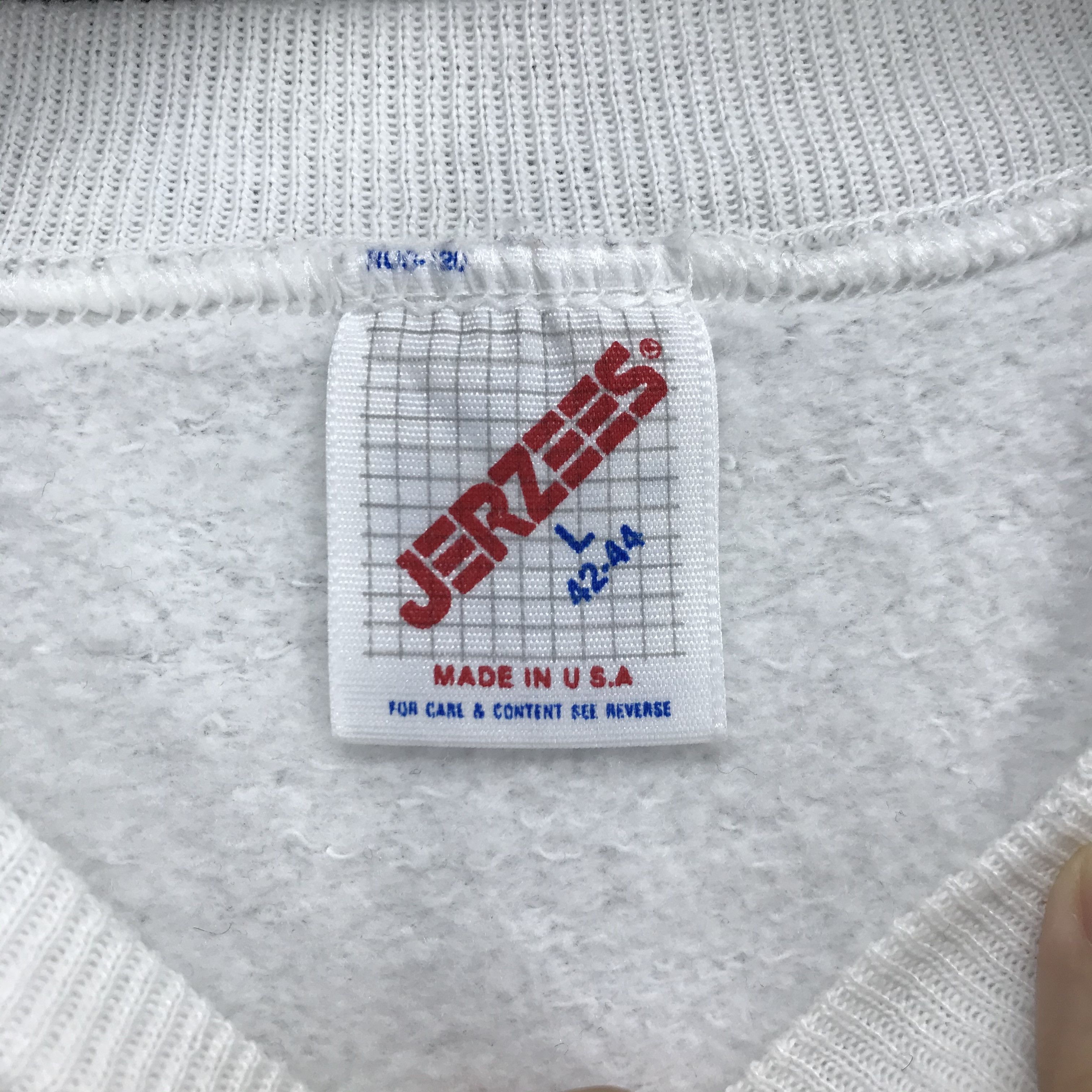 Jerzees Vintage JERZEES 50/50 Plain White Sweatshirt #2255-89 Size US L / EU 52-54 / 3 - 5 Thumbnail