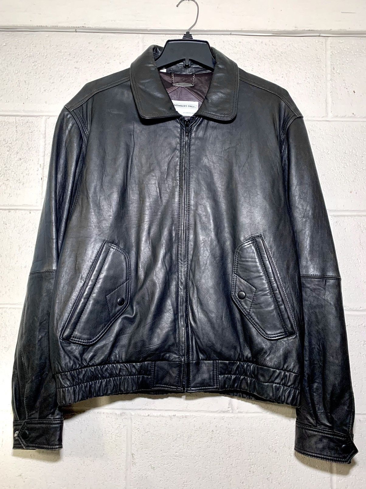 Veste Doublée Vintage Members Only Europe Craft - Taille 42 Gris Clair - Occasion Très Bon état