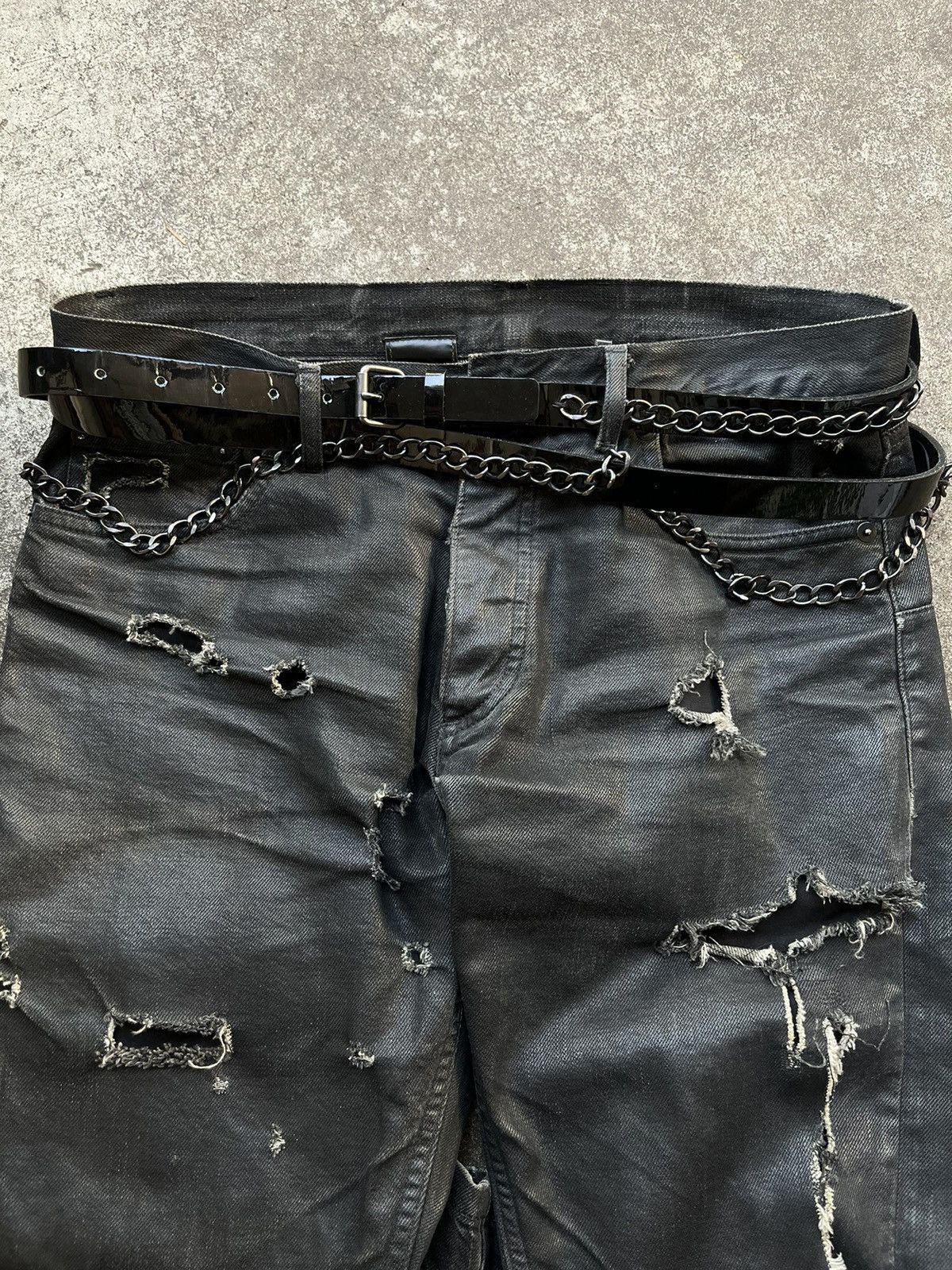 Junya Watanabe Junya Watanabe Chain Link Wrap Bondage Leather Belt Black Size ONE SIZE - 2 Preview