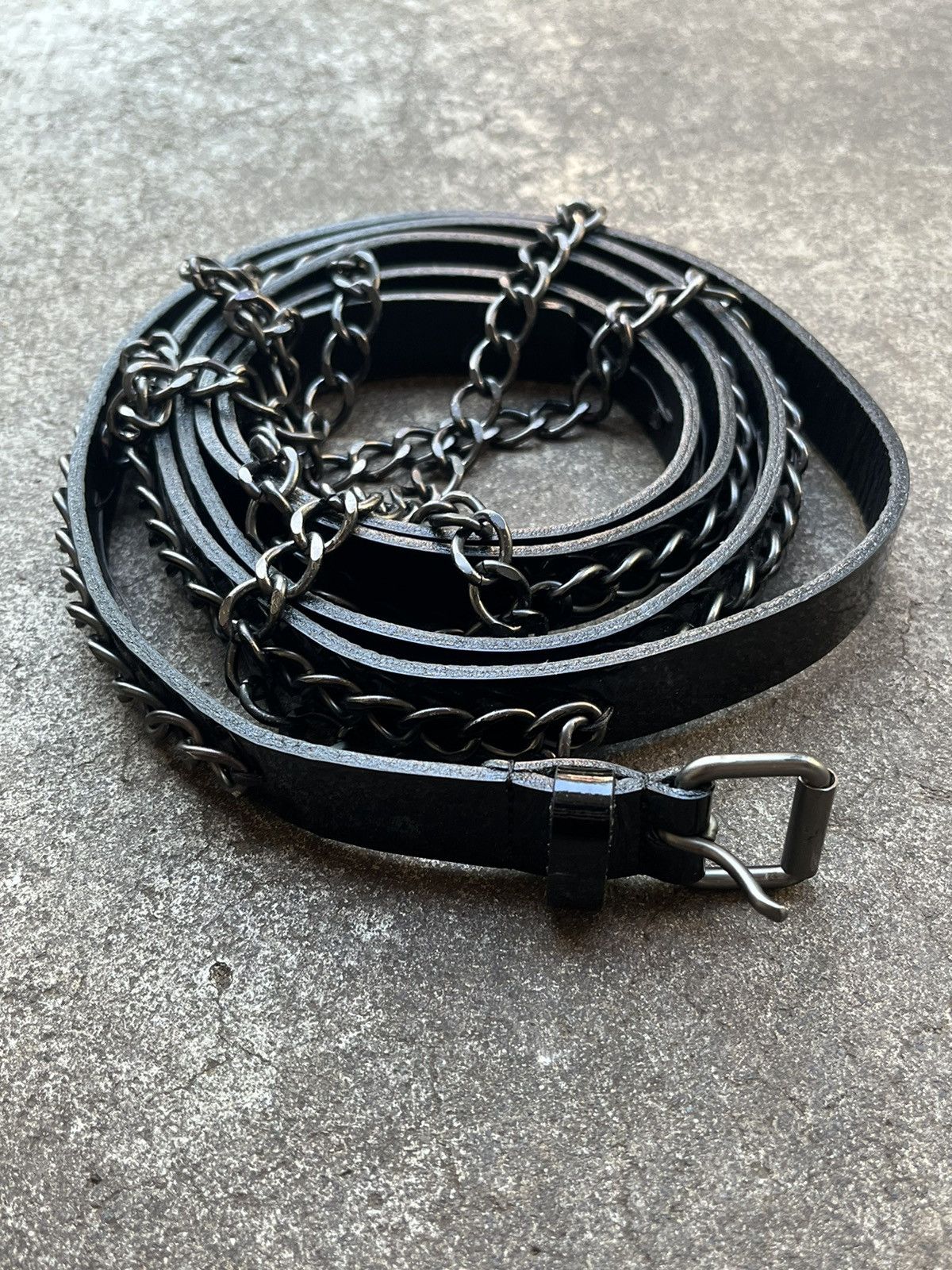 Junya Watanabe Junya Watanabe Chain Link Wrap Bondage Leather Belt Black Size ONE SIZE - 3 Thumbnail