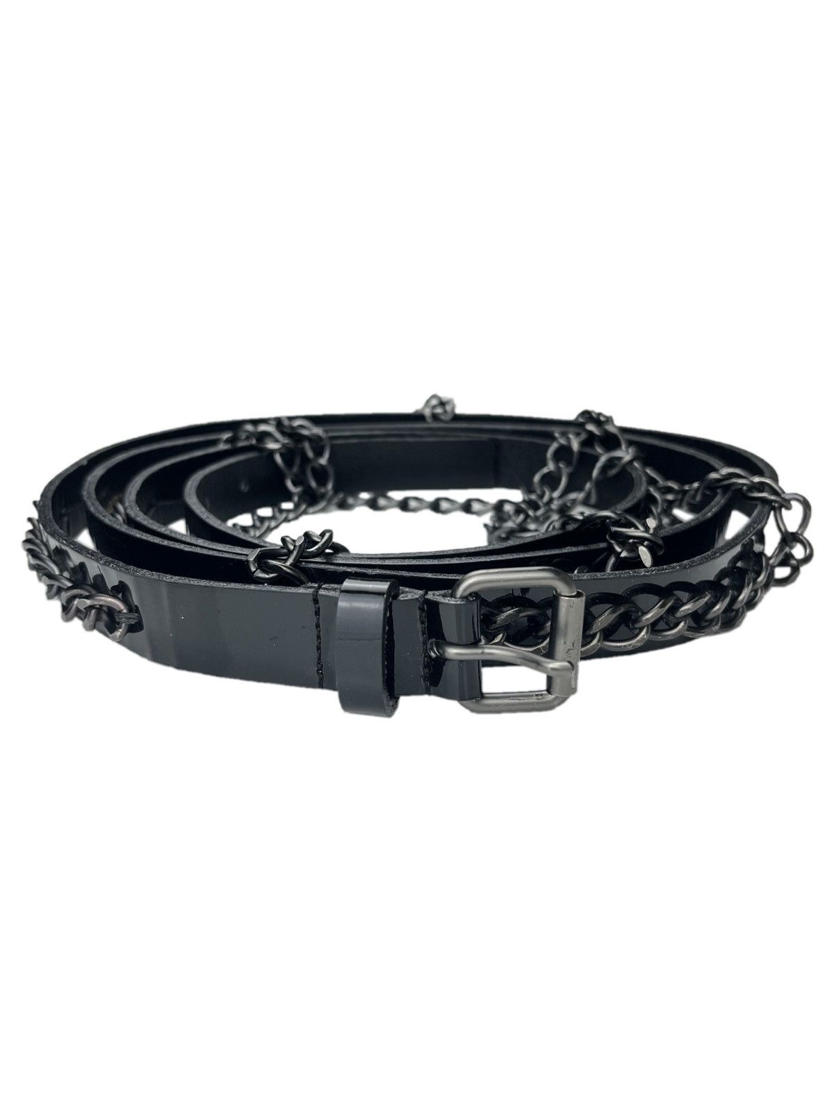 Junya Watanabe Junya Watanabe Chain Link Wrap Bondage Leather Belt Black Size ONE SIZE - 1 Preview