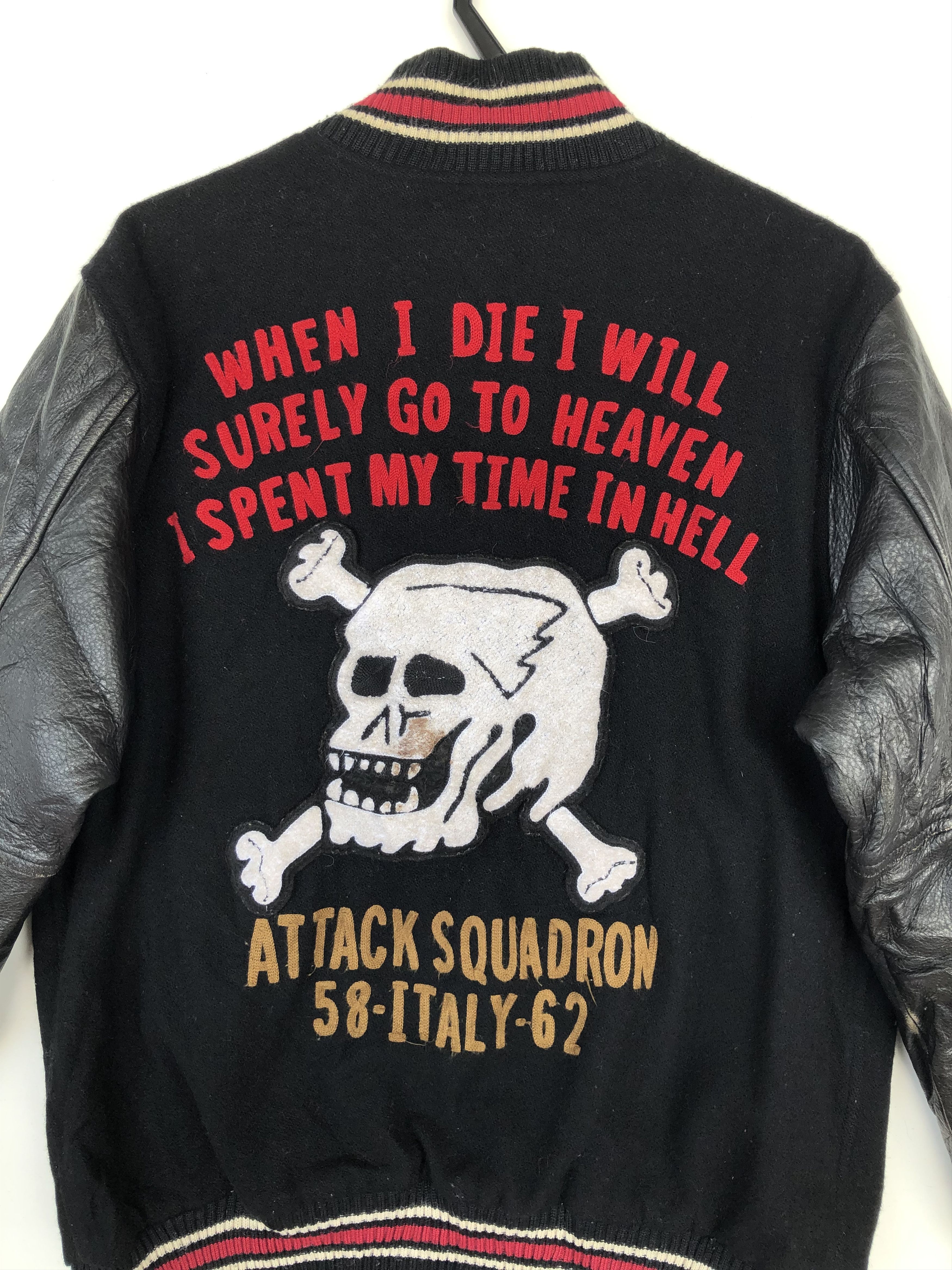 Takeo Kikuchi RARE🔥80’S WWII BOMB WING ATTACK SQUADRON VARSITY JACKET Size US M / EU 48-50 / 2 - 3 Thumbnail