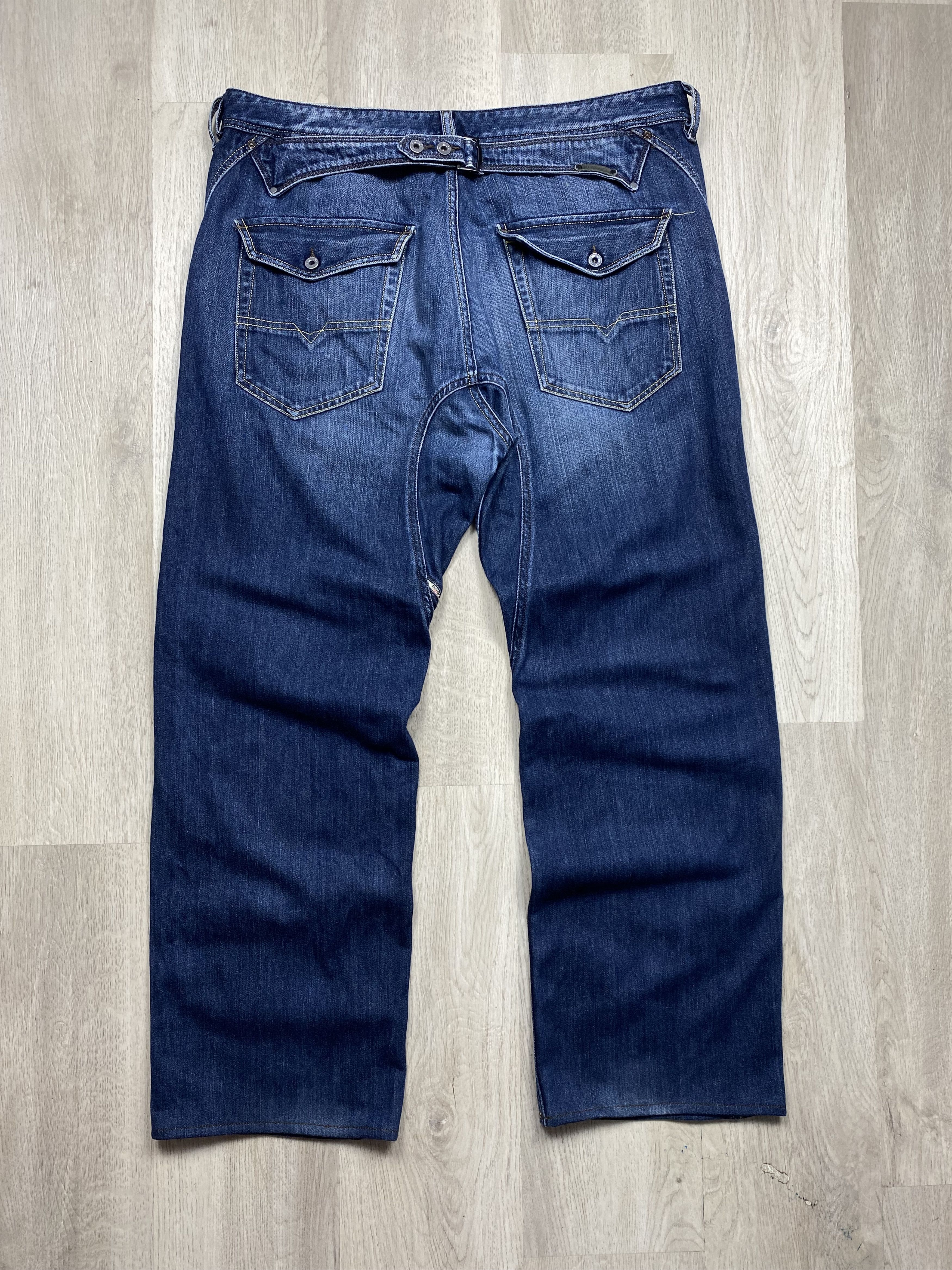 Diesel Industry Pheyo Vintage Buckle Belt Flared Pants Jeans