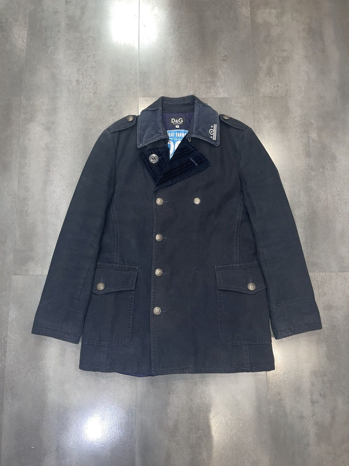 Dolce & Gabbana Archive Dolce & Gabbana "Docks" Double-Breasted Navy Coat Size US M / EU 48-50 / 2 - 2 Thumbnail