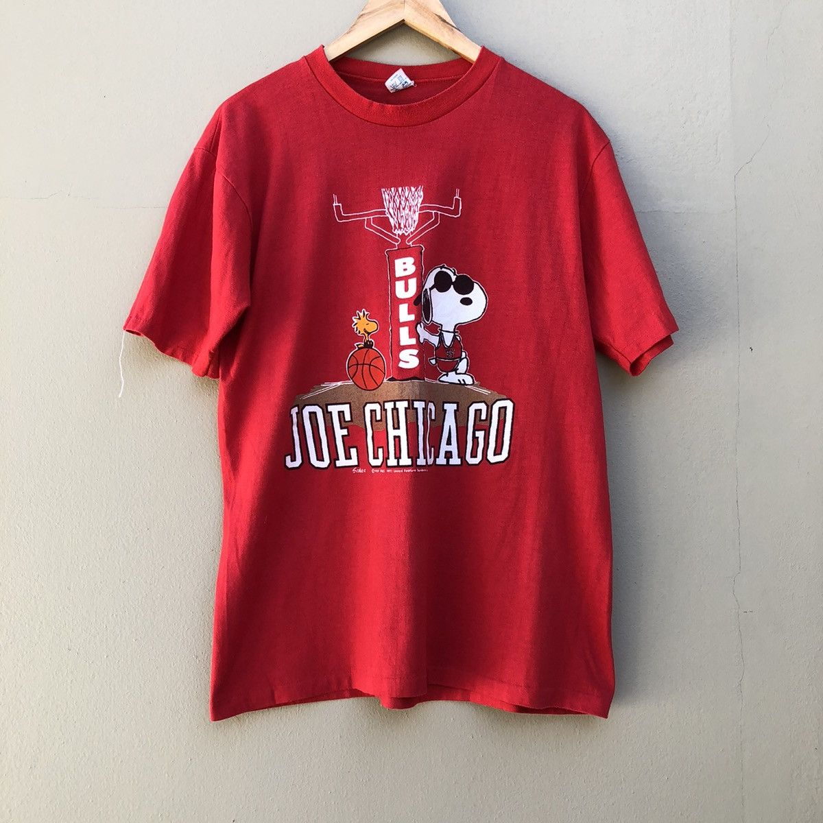 image of Joe Chicago Snoopy X Chicago Bulls Tee in Red, Men's (Size XL)