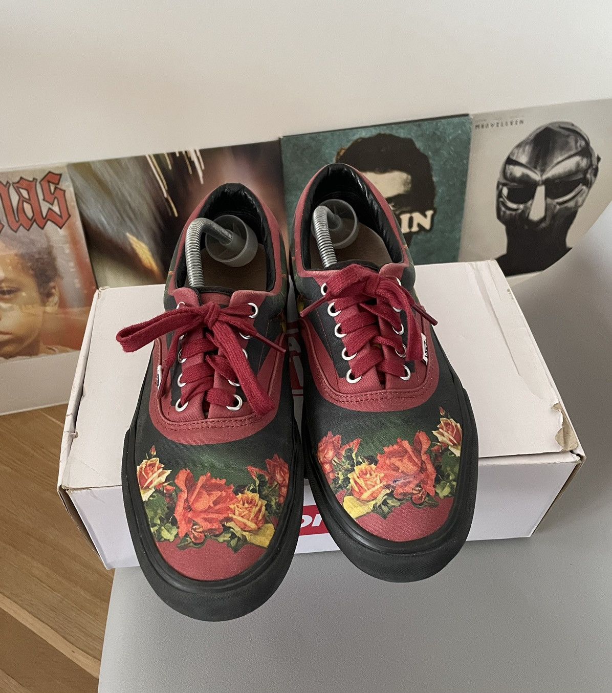 Supreme Vans Era Pro Supreme Jean Paul Gaultier Burgundy Rose JPG | Grailed