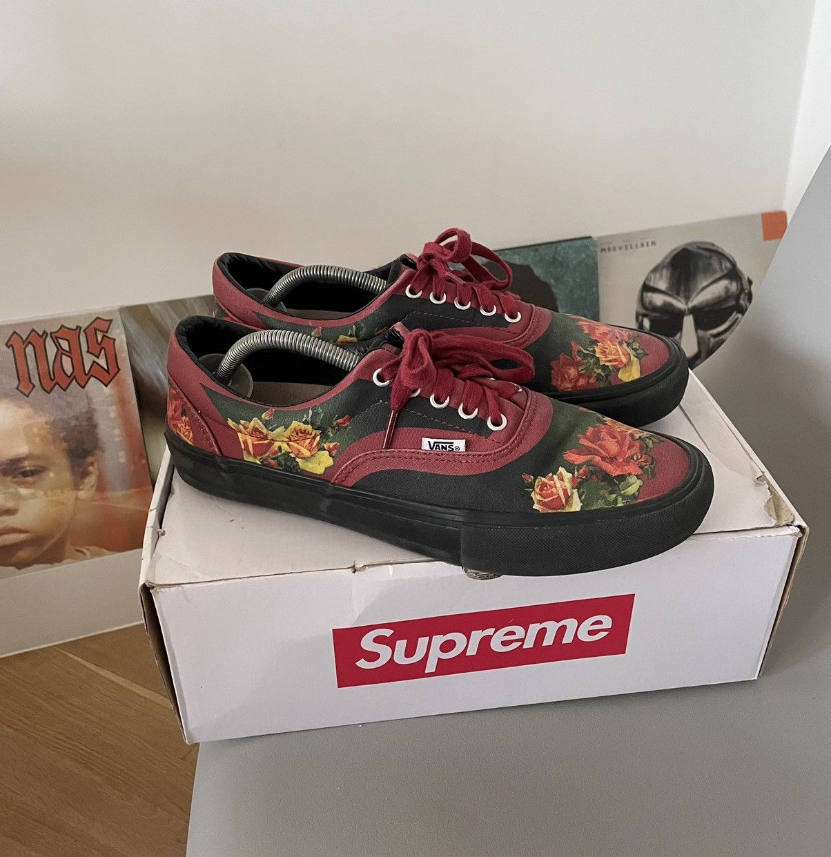 Supreme Vans Era Pro Supreme Jean Paul Gaultier Burgundy Rose JPG | Grailed