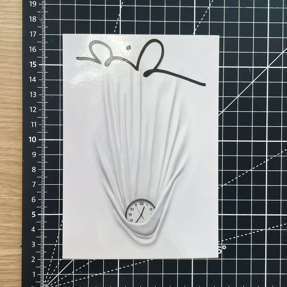 image of Signed Daniel Arsham Falling Clock Poster in White, Men's