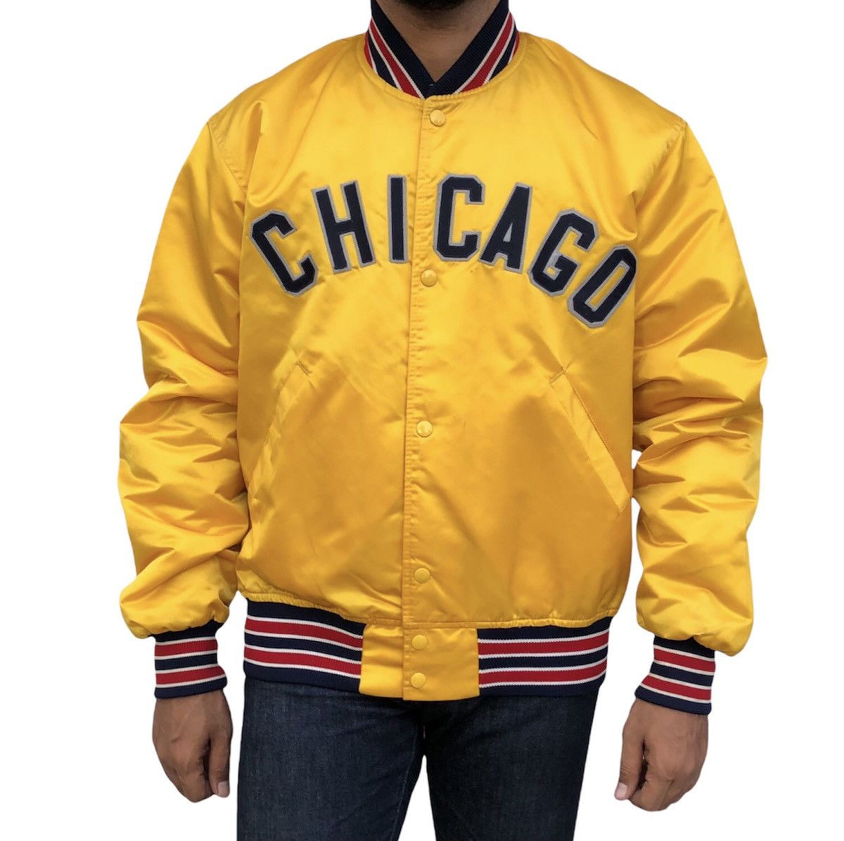 Vintage 🔥Vintage Game Sportswear Ltd Chicago Yellow Varsity Jacket Size US L / EU 52-54 / 3 - 4 Thumbnail
