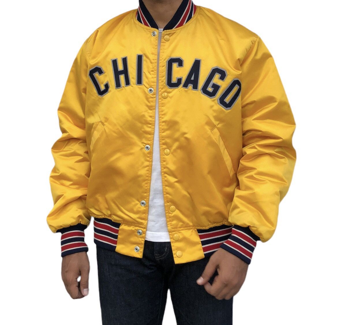 Vintage 🔥Vintage Game Sportswear Ltd Chicago Yellow Varsity Jacket Size US L / EU 52-54 / 3 - 2 Thumbnail