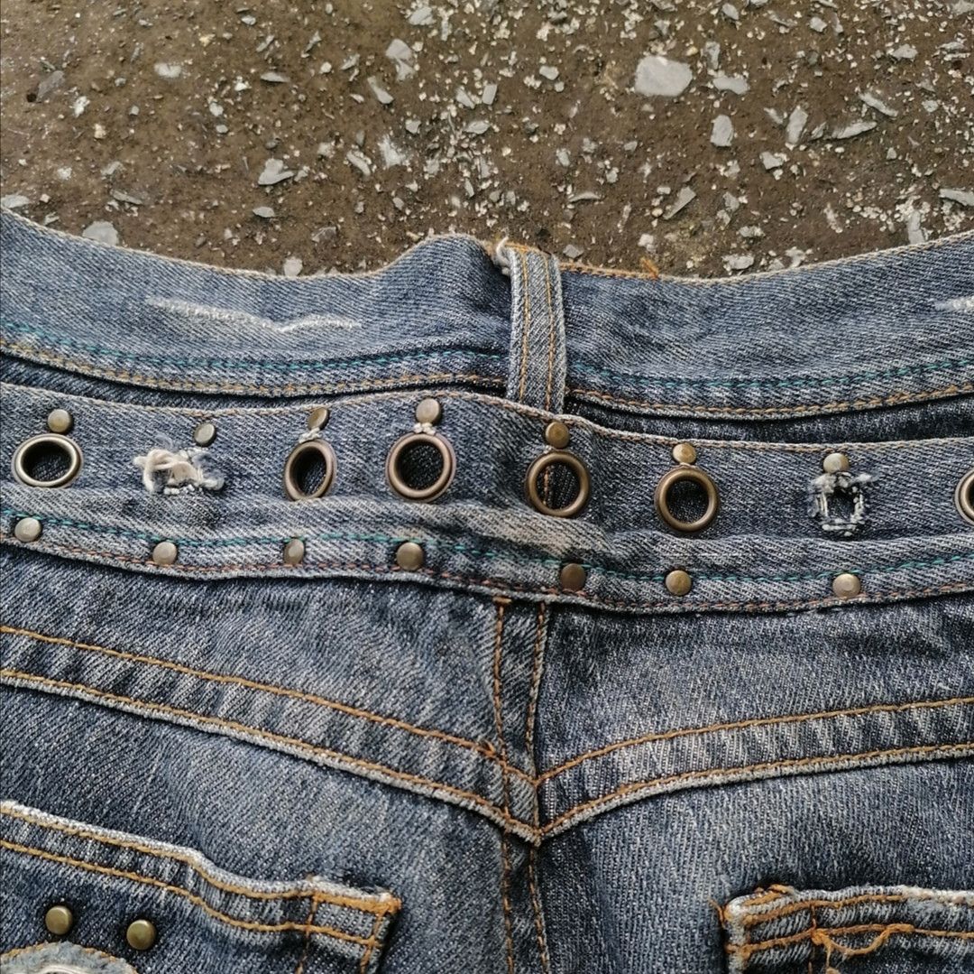 Other Low Box Double Waist Womenwear Distressed Denim Jeans Size 33" - 5 Thumbnail