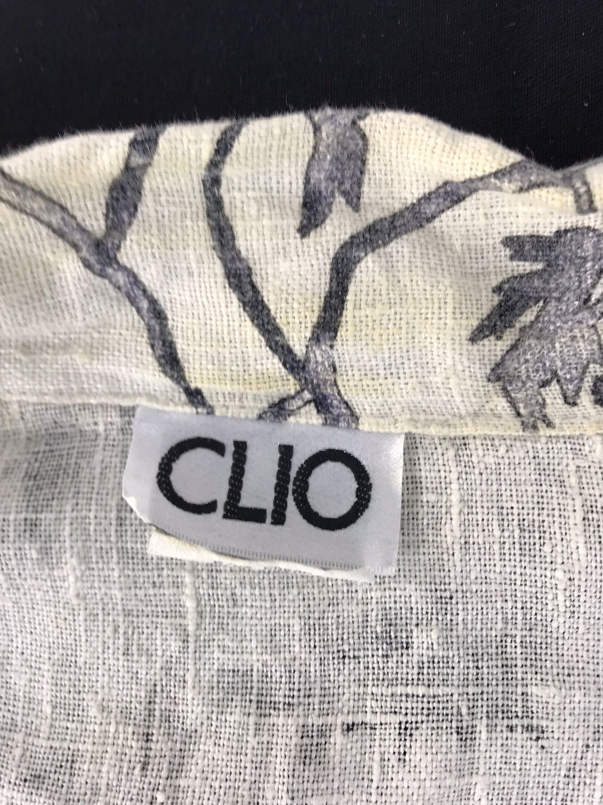 Vintage Clio Urban Shirt Button Up 100% Linen Floral Leaves Design Size L / US 10 / IT 46 - 6 Thumbnail
