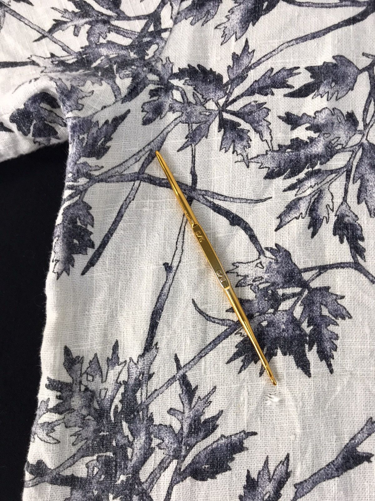 Vintage Clio Urban Shirt Button Up 100% Linen Floral Leaves Design Size L / US 10 / IT 46 - 11 Thumbnail