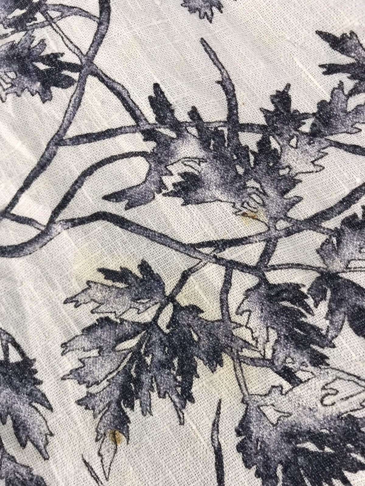 Vintage Clio Urban Shirt Button Up 100% Linen Floral Leaves Design Size L / US 10 / IT 46 - 13 Thumbnail