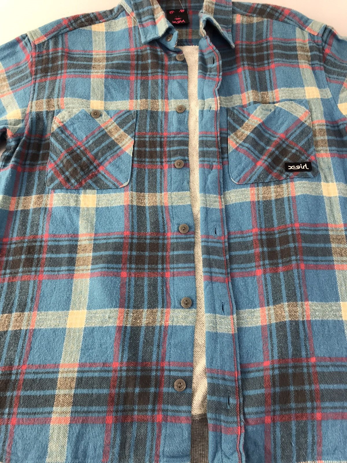 Flannel X-Girl Flannel Shirt Double Pockets Button Down Plaid Check Size M / US 6-8 / IT 42-44 - 4 Thumbnail