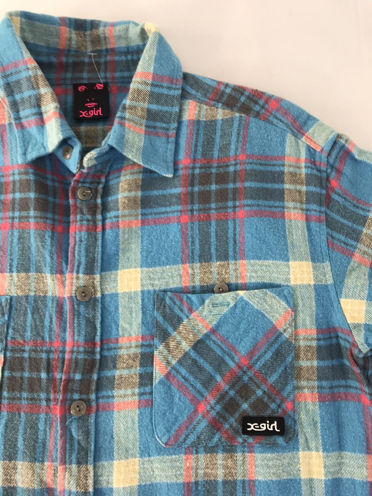 Flannel X-Girl Flannel Shirt Double Pockets Button Down Plaid Check Size M / US 6-8 / IT 42-44 - 3 Thumbnail