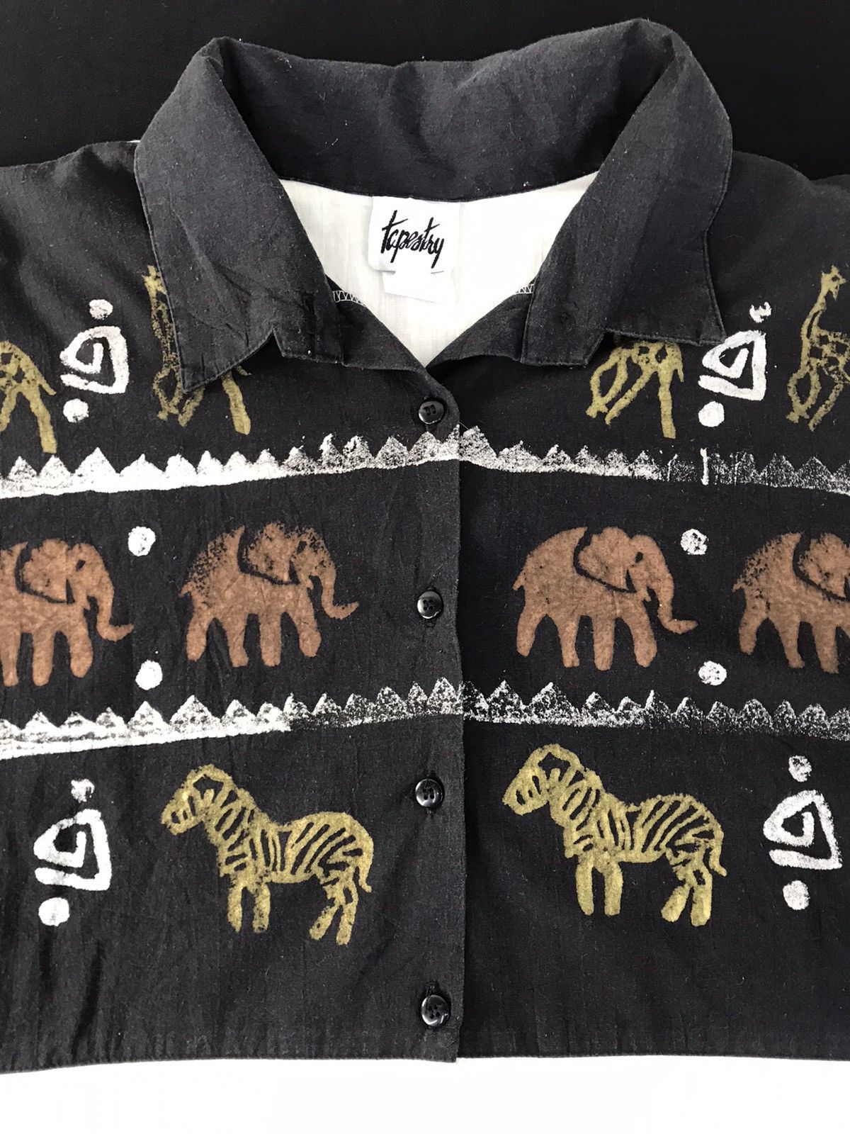 Vintage Tapestry Brand Button Up Black Outer Ethic Native Culture Size US XL / EU 56 / 4 - 2 Thumbnail