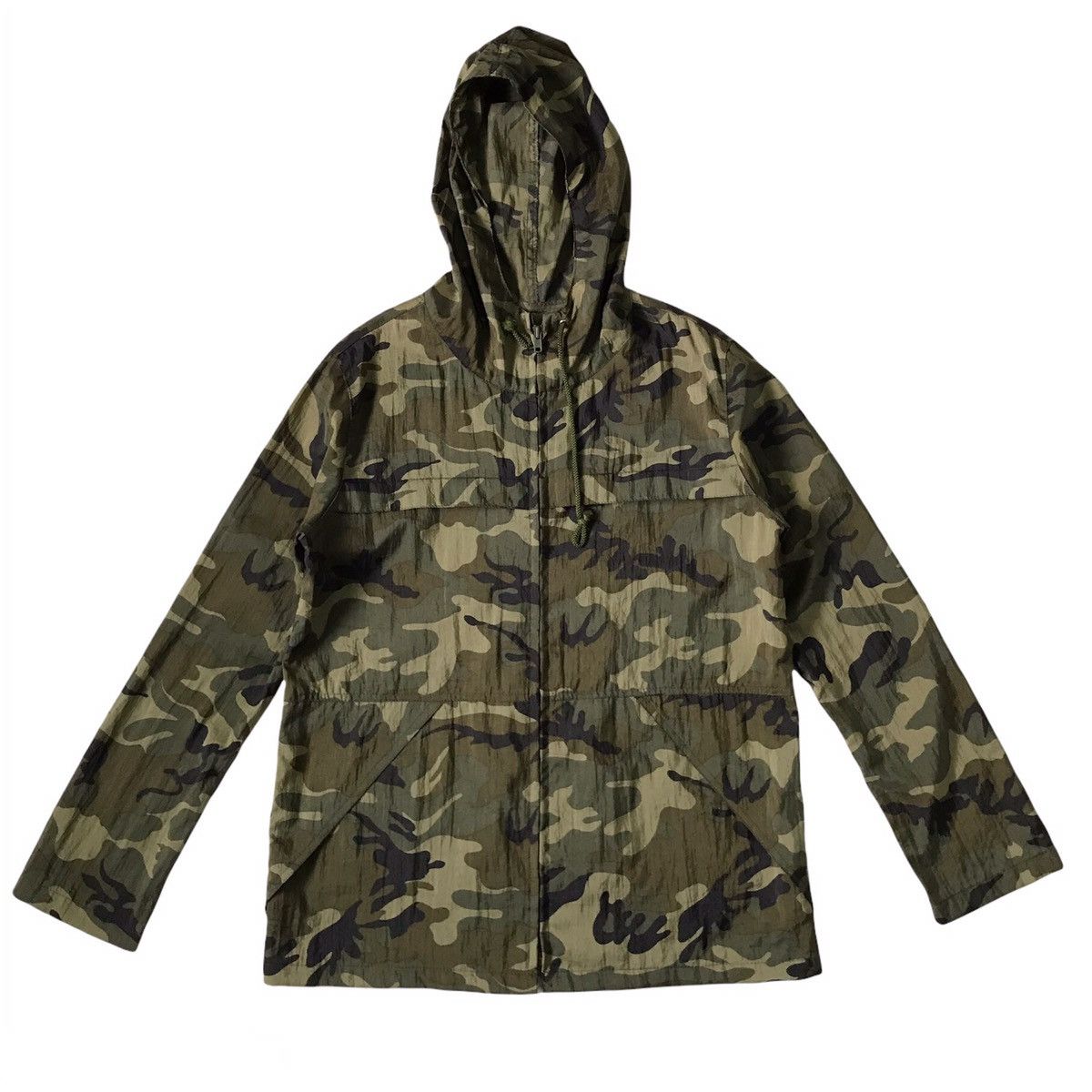 image of Ray Beams Military Camo Hoodie Zipper Jacket Made In Japan, Men's (Size Medium)