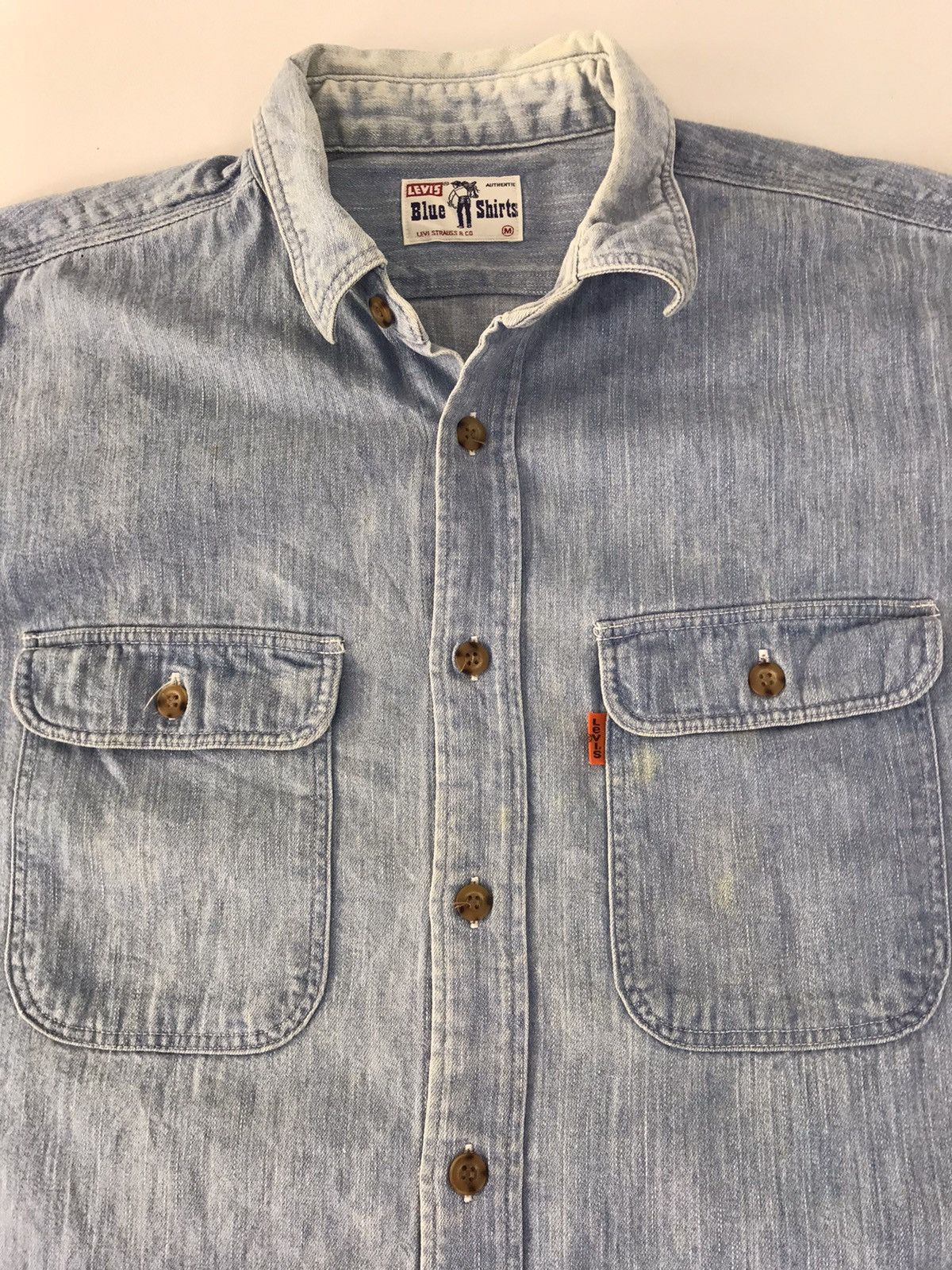 Levi's Levi’s Strauss Co Blue Shirt Denim Button Up Double Pockets Size US XL / EU 56 / 4 - 2 Thumbnail