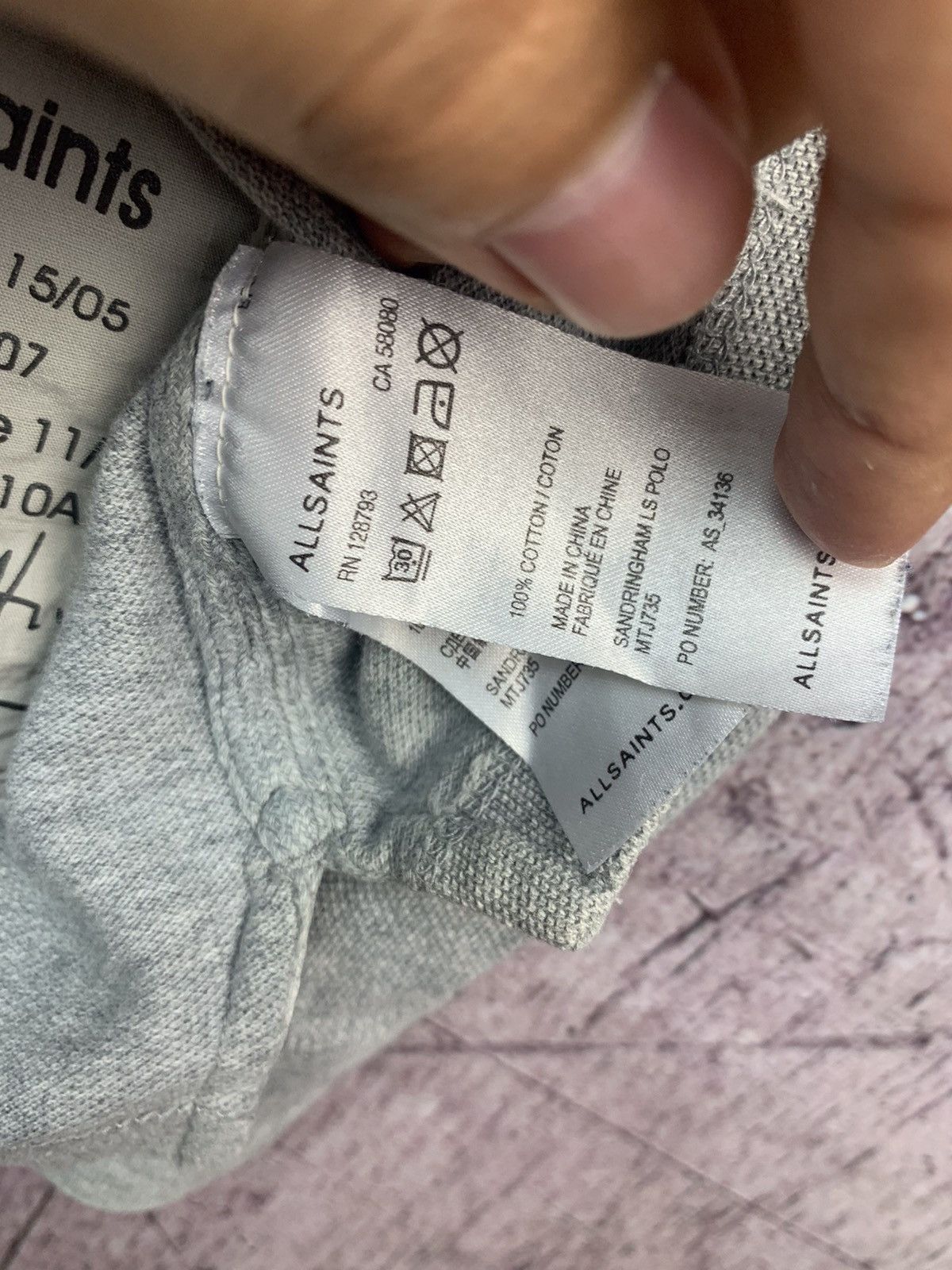 Allsaints Allsaints Mens Sandringham Long Sleeve Polo Shirt Size US M / EU 48-50 / 2 - 9 Thumbnail