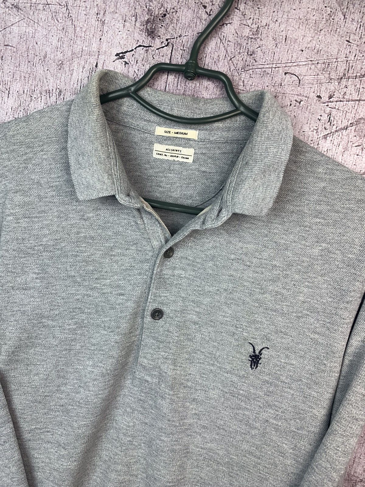 Allsaints Allsaints Mens Sandringham Long Sleeve Polo Shirt Size US M / EU 48-50 / 2 - 3 Thumbnail