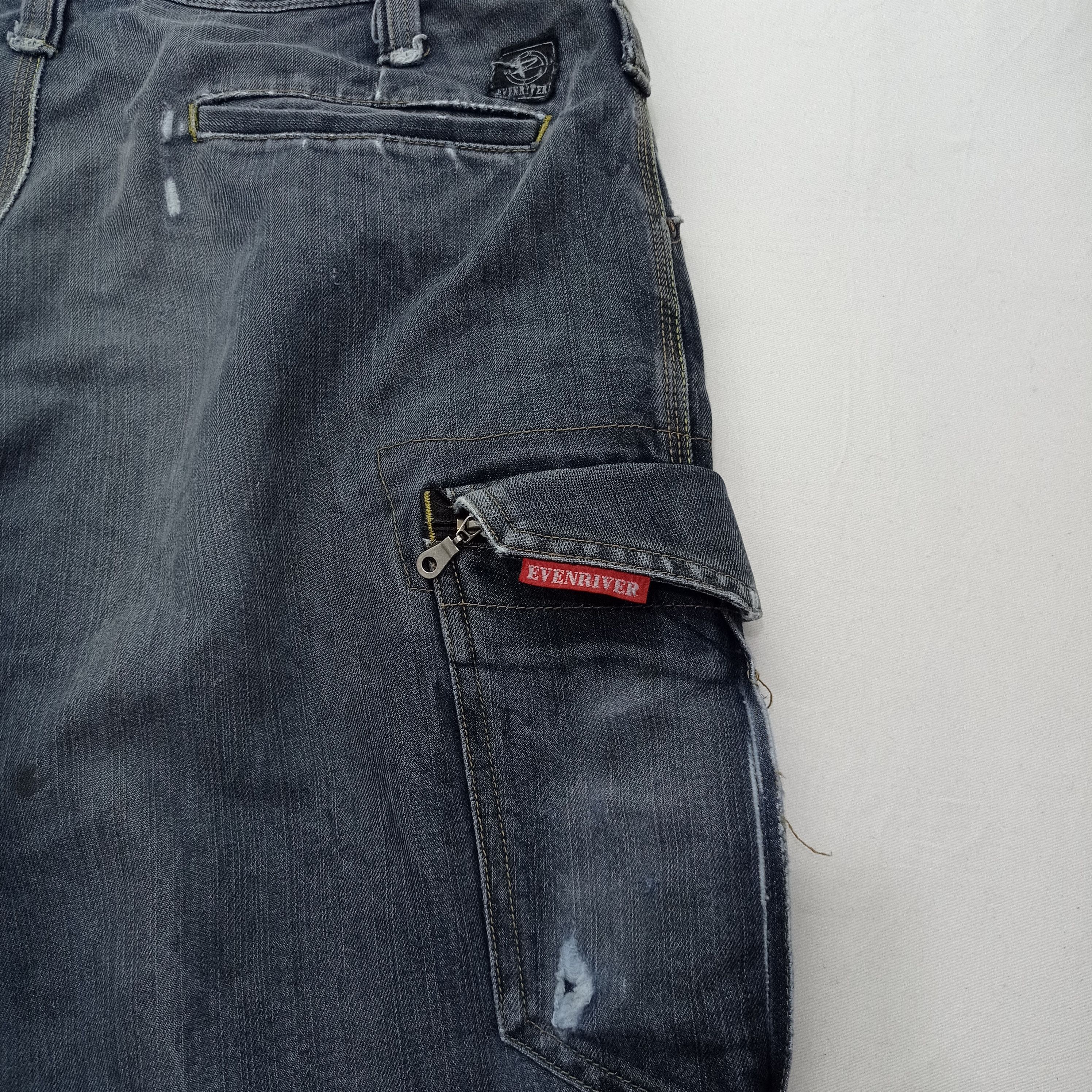 Japanese Brand Cargo Pants Even River Workwear Denim Distresed Size US 36 / EU 52 - 17 Thumbnail