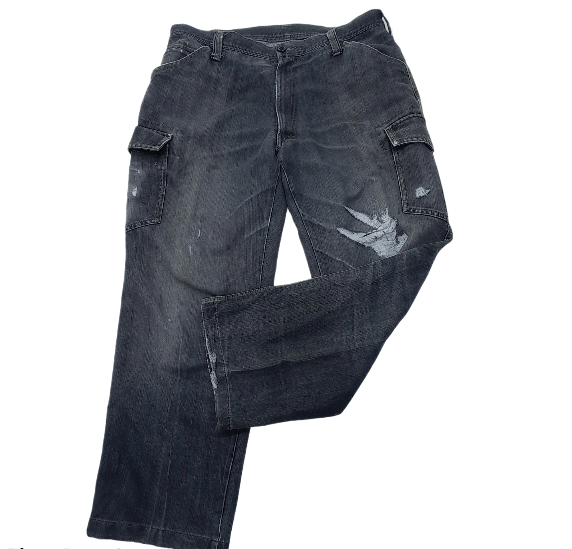 Japanese Brand Cargo Pants Even River Workwear Denim Distresed Size US 36 / EU 52 - 2 Thumbnail