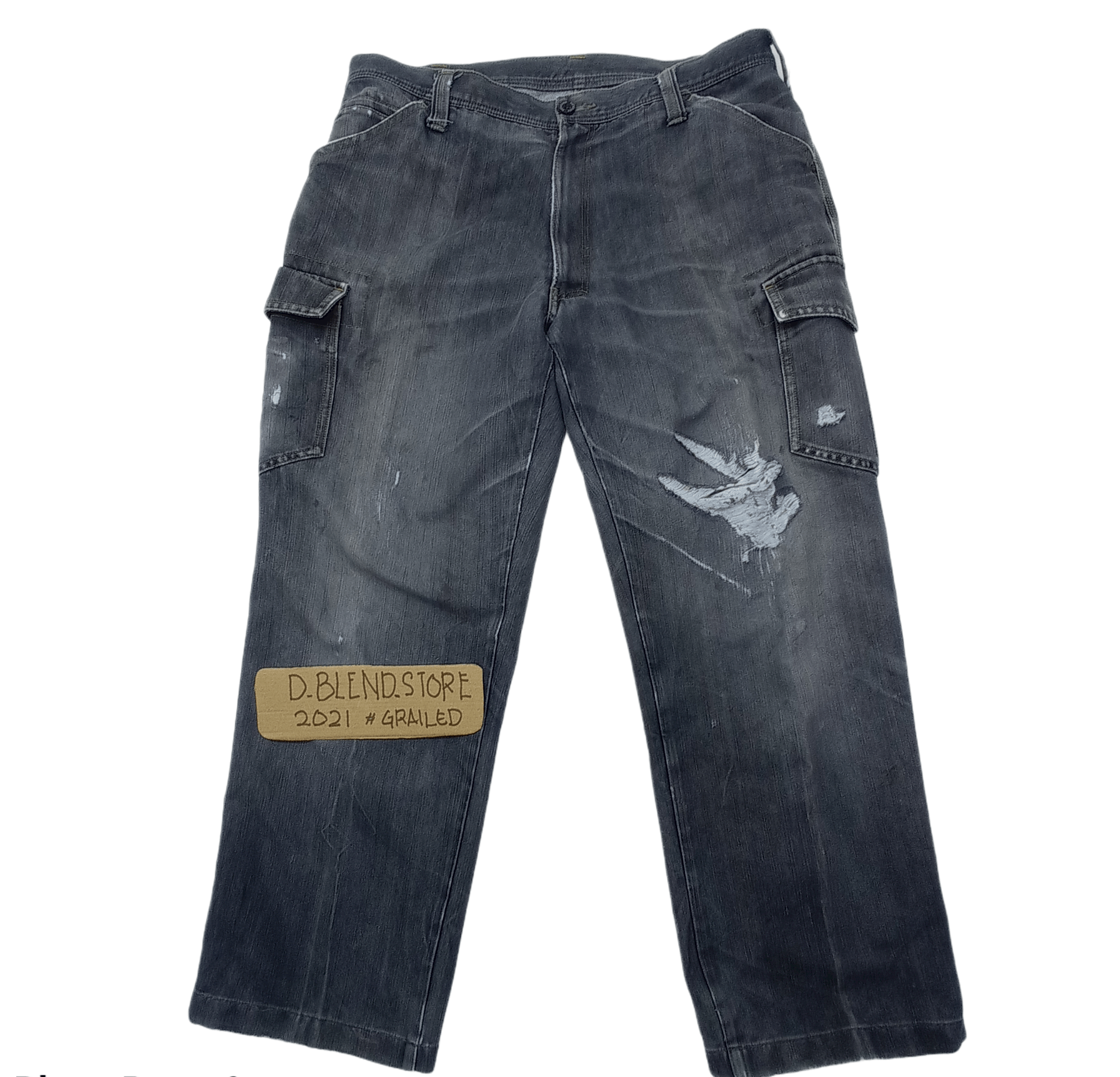 Japanese Brand Cargo Pants Even River Workwear Denim Distresed Size US 36 / EU 52 - 1 Thumbnail