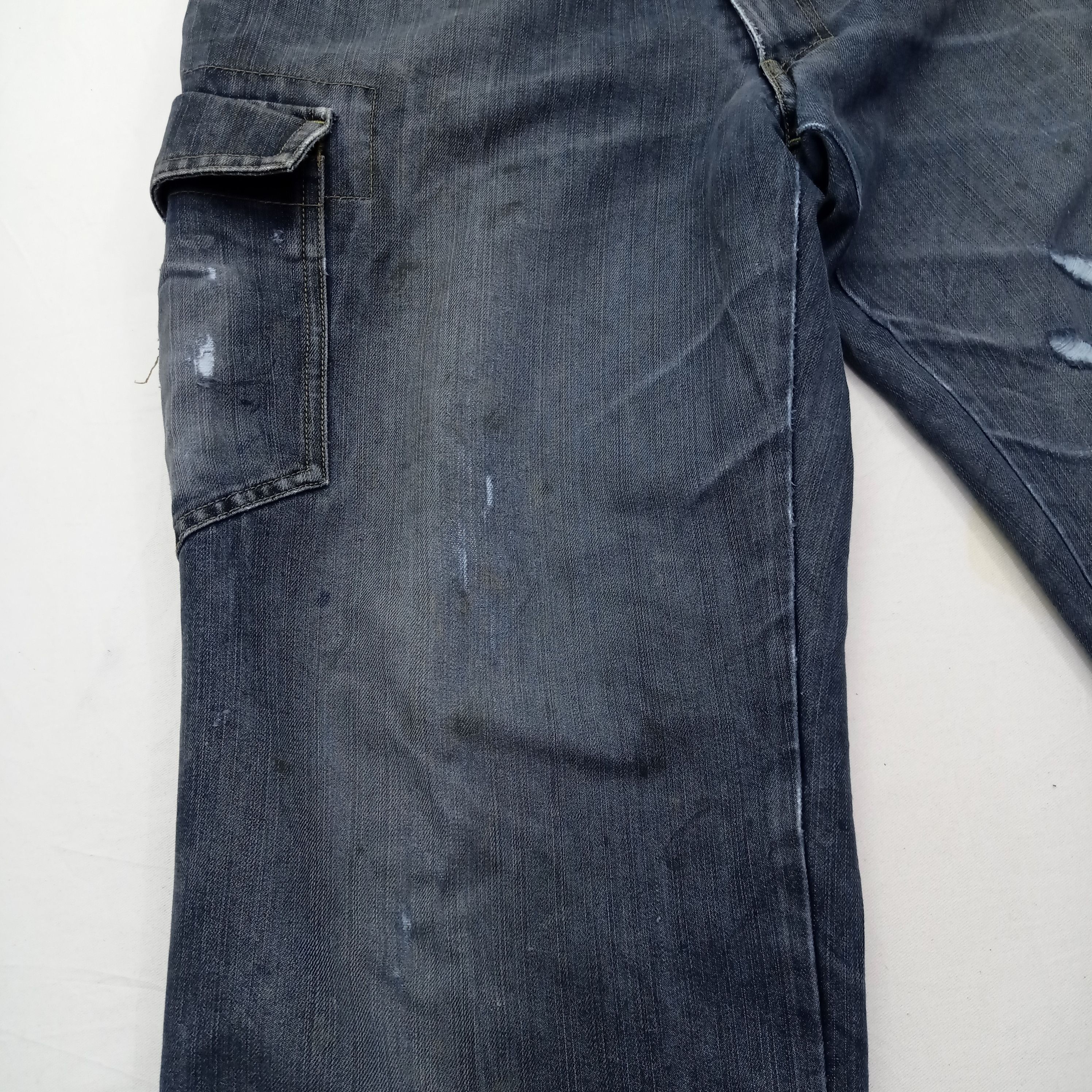 Japanese Brand Cargo Pants Even River Workwear Denim Distresed Size US 36 / EU 52 - 19 Thumbnail