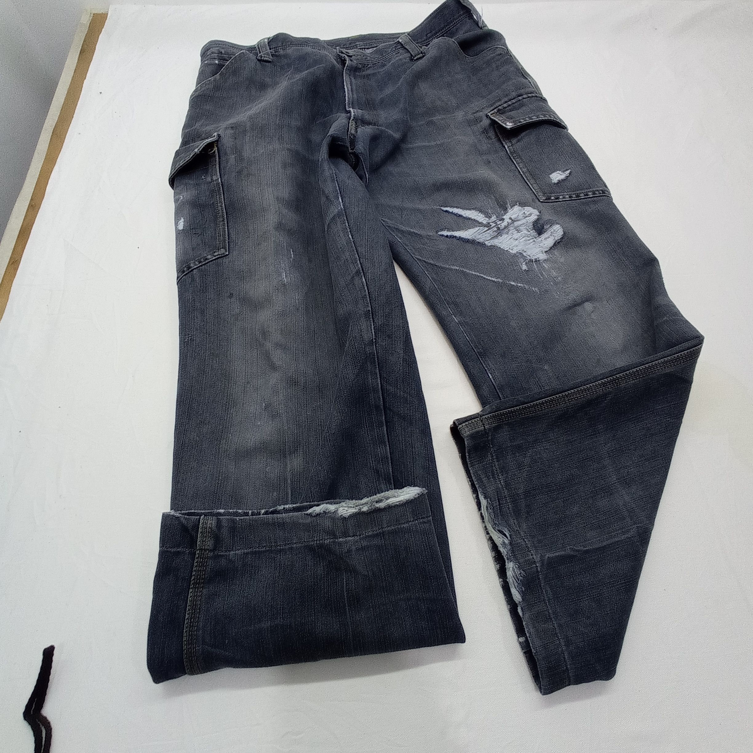 Japanese Brand Cargo Pants Even River Workwear Denim Distresed Size US 36 / EU 52 - 4 Thumbnail