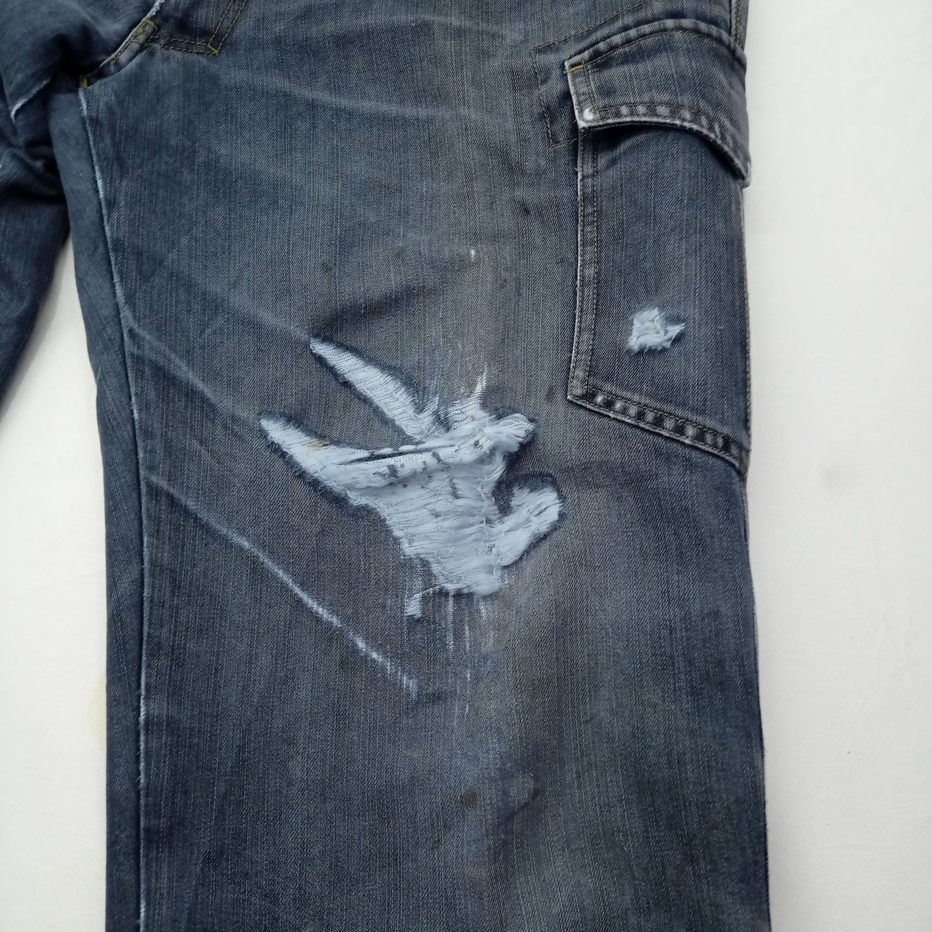 Japanese Brand Cargo Pants Even River Workwear Denim Distresed Size US 36 / EU 52 - 20 Thumbnail