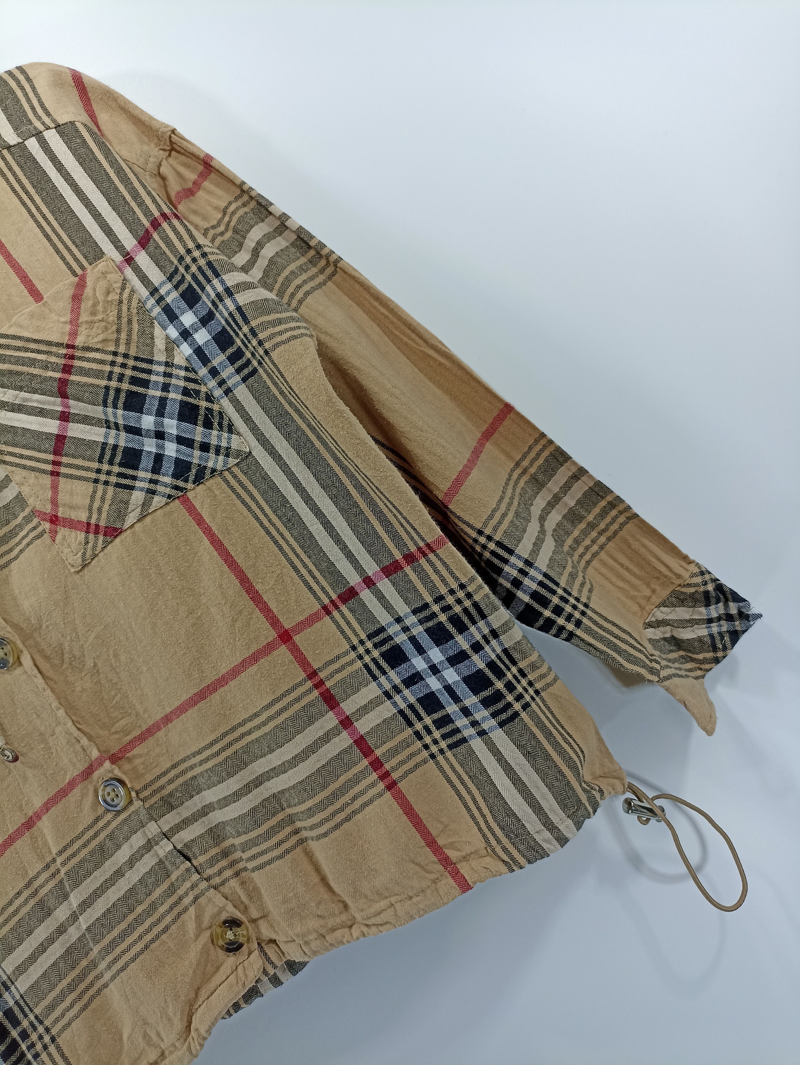 Japanese Brand Japanesebrand Cropped button up Hoodie quarter Sleeve Size XL / US 12-14 / IT 48-50 - 3 Thumbnail