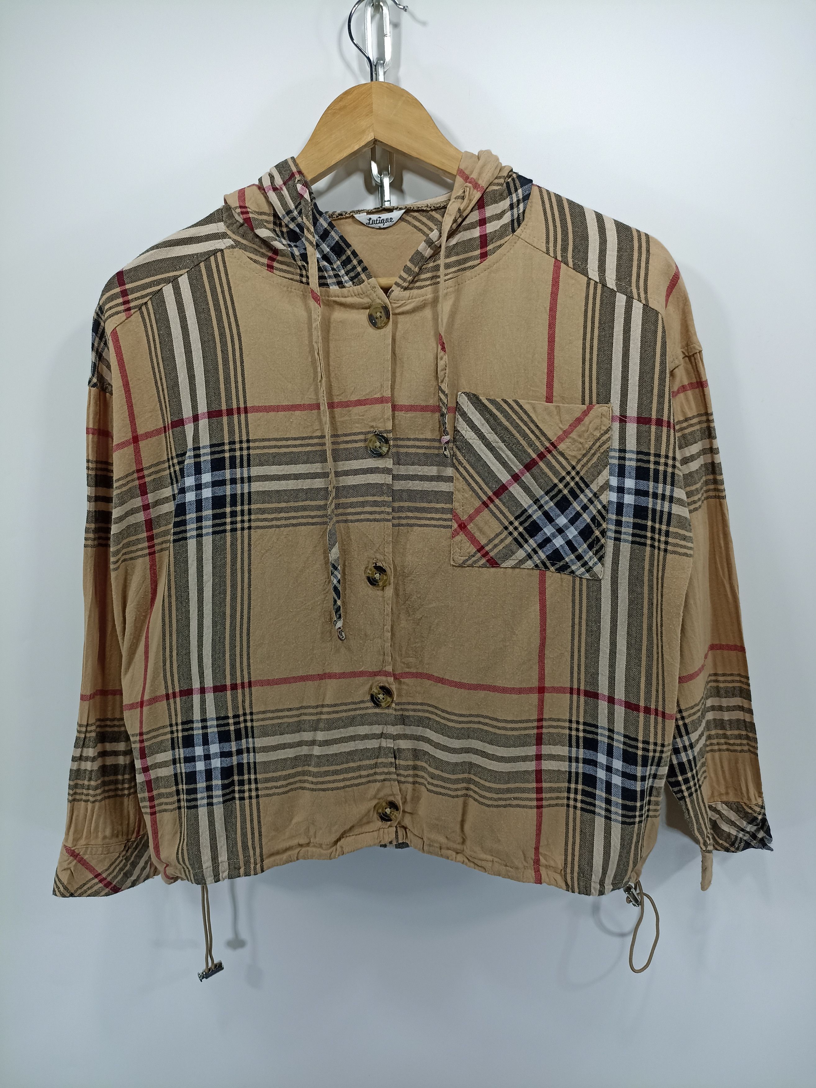 Japanese Brand Japanesebrand Cropped button up Hoodie quarter Sleeve Size XL / US 12-14 / IT 48-50 - 1 Thumbnail