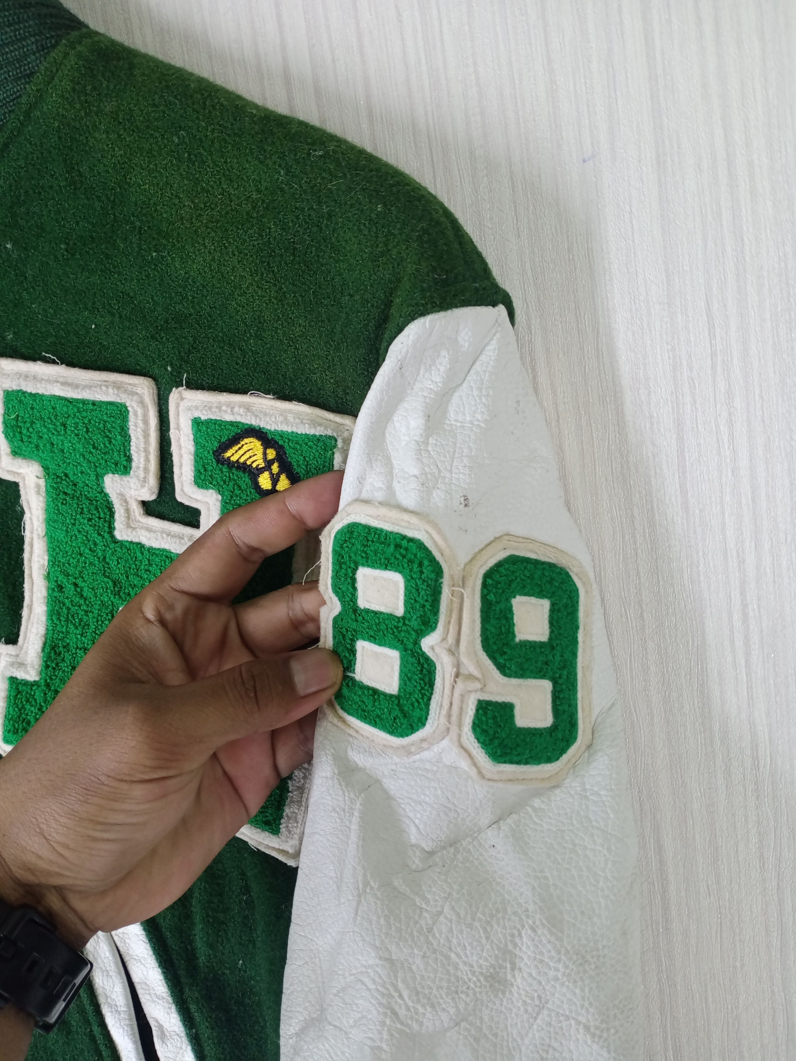 Vintage Albion Knitting Mills Letterman Varsity Jacket Wool/Leather Size US M / EU 48-50 / 2 - 6 Thumbnail