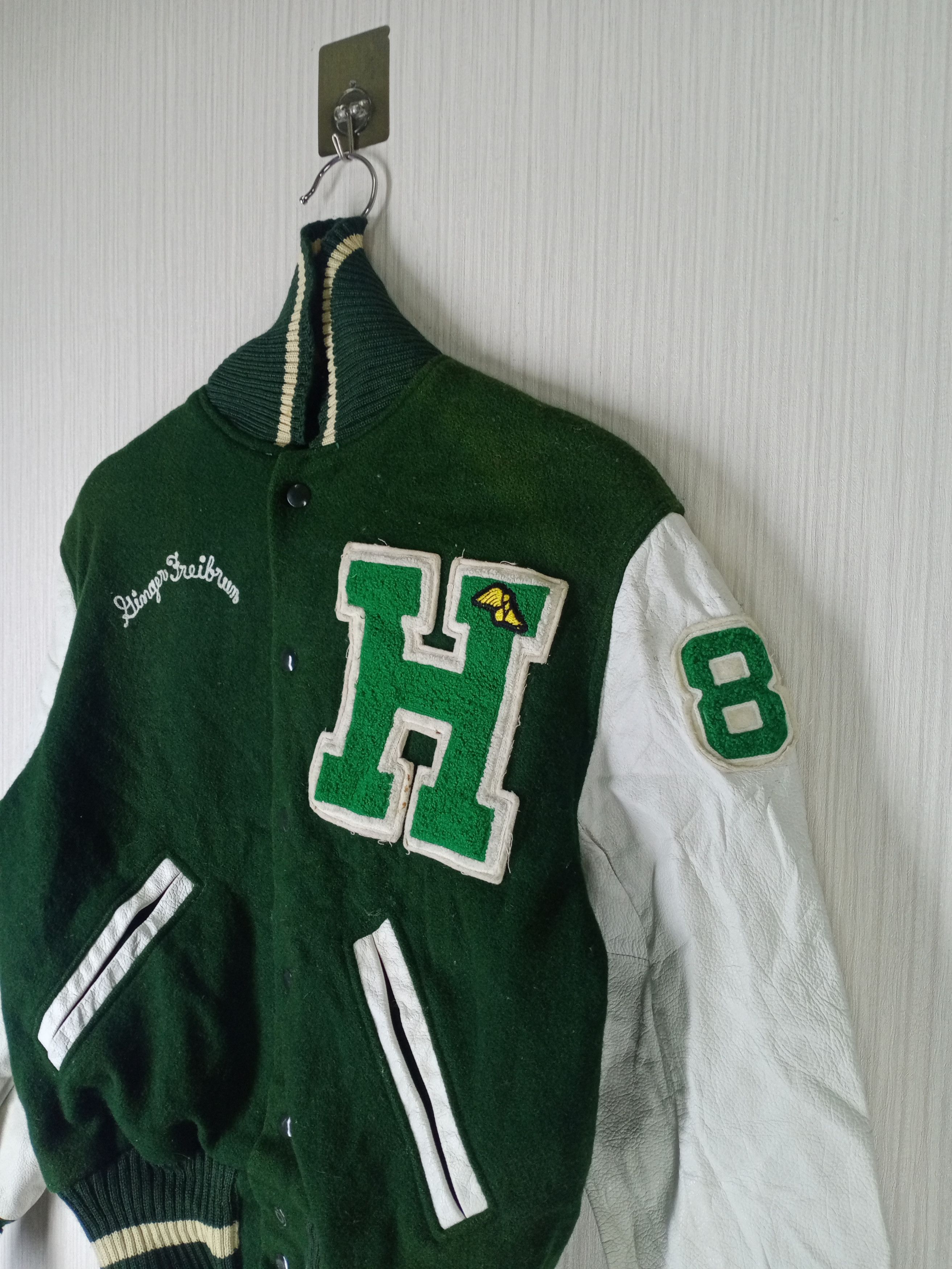 Vintage Albion Knitting Mills Letterman Varsity Jacket Wool/Leather Size US M / EU 48-50 / 2 - 5 Thumbnail