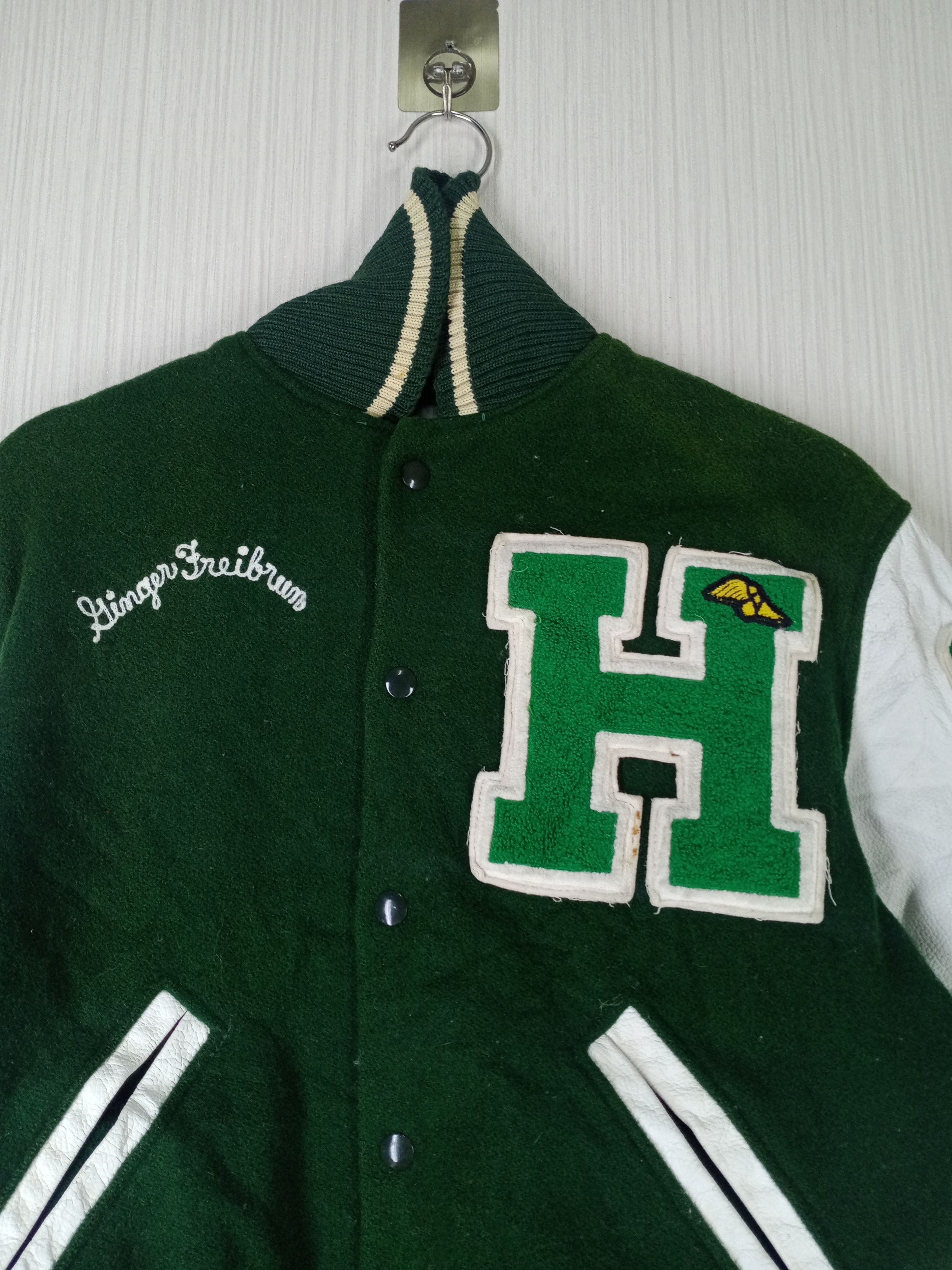 Vintage Albion Knitting Mills Letterman Varsity Jacket Wool/Leather Size US M / EU 48-50 / 2 - 4 Thumbnail