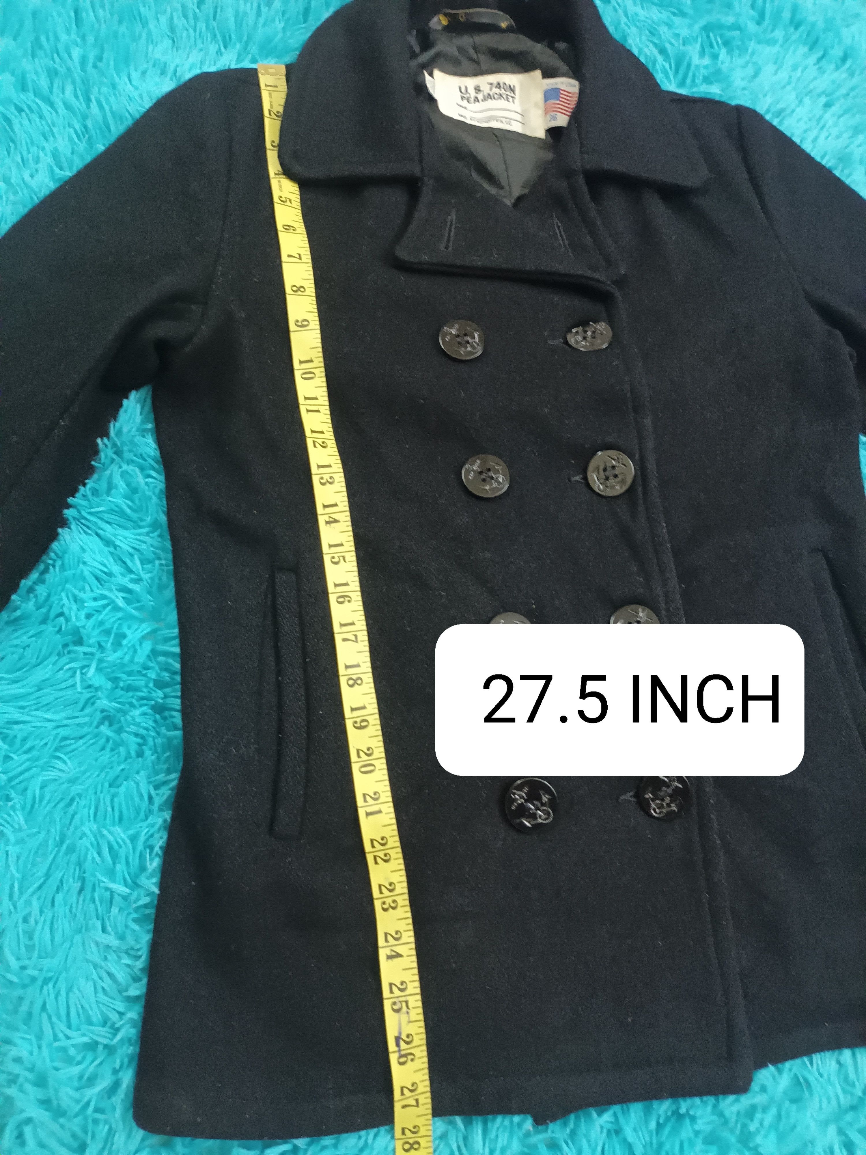 Schott 🔥 U. S. 740N MFG. MADE IN USA PEA JACKET / COAT 🔥 Size US M / EU 48-50 / 2 - 9 Thumbnail