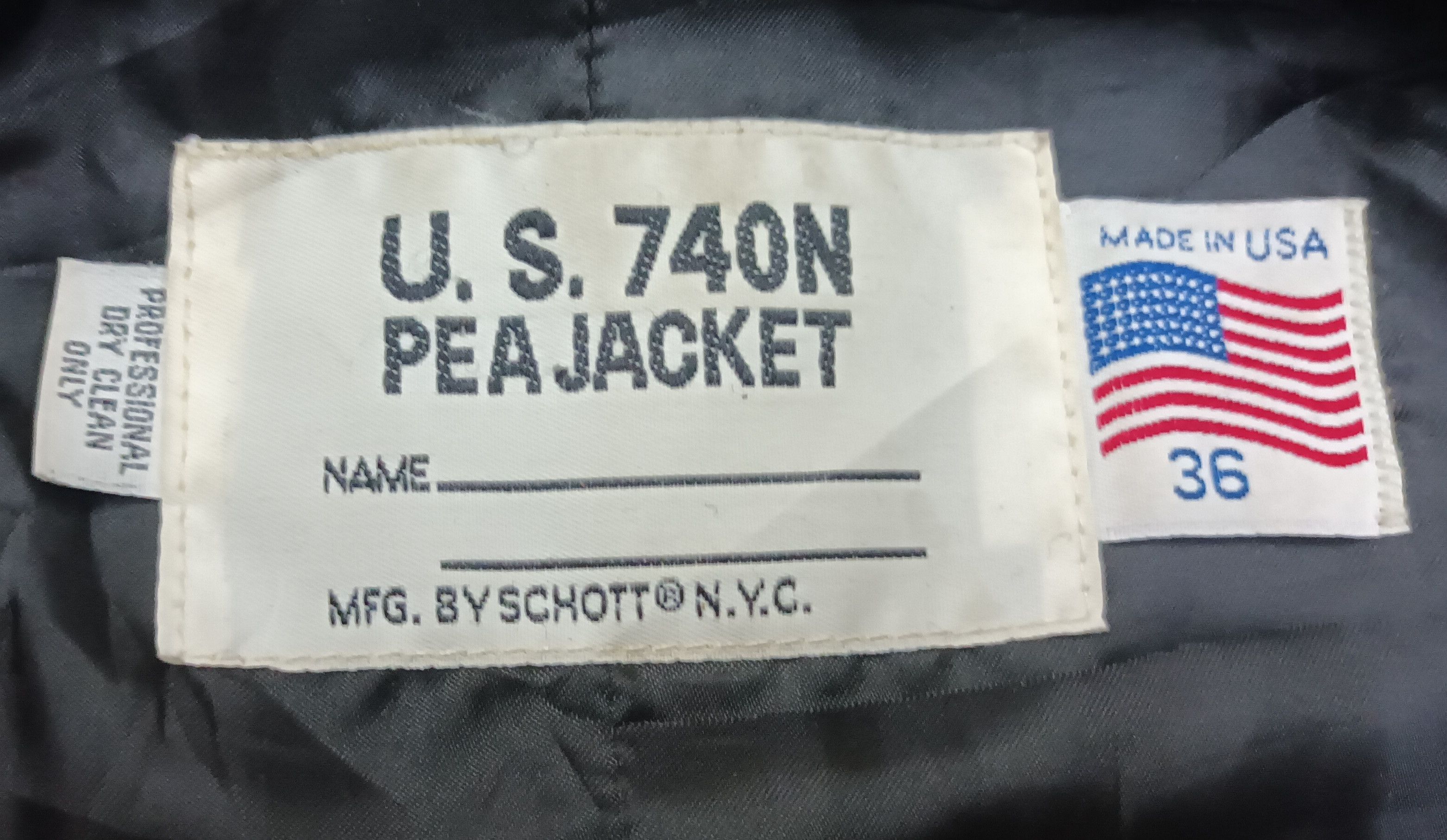 Schott 🔥 U. S. 740N MFG. MADE IN USA PEA JACKET / COAT 🔥 Size US M / EU 48-50 / 2 - 3 Thumbnail