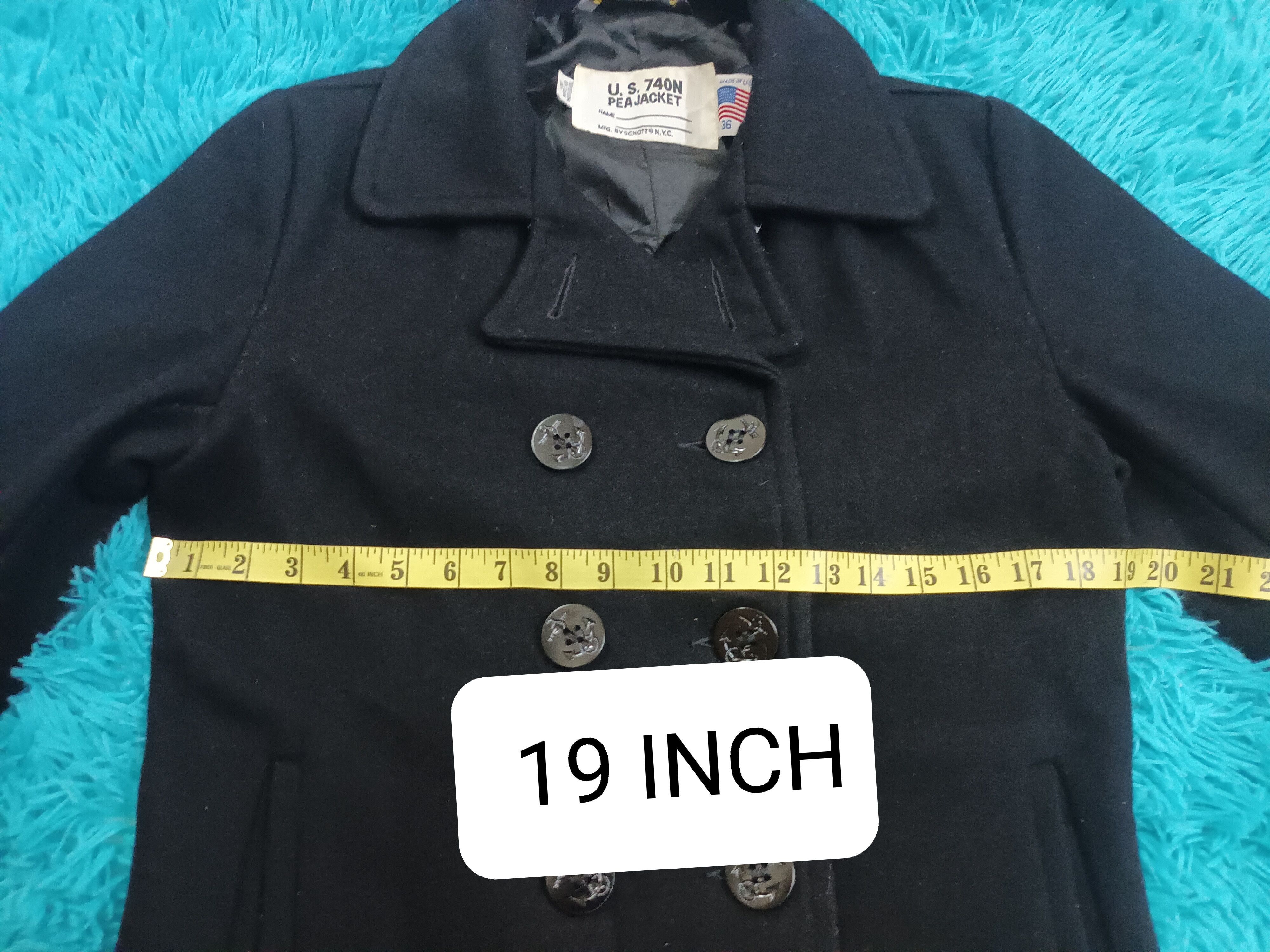 Schott 🔥 U. S. 740N MFG. MADE IN USA PEA JACKET / COAT 🔥 Size US M / EU 48-50 / 2 - 8 Thumbnail