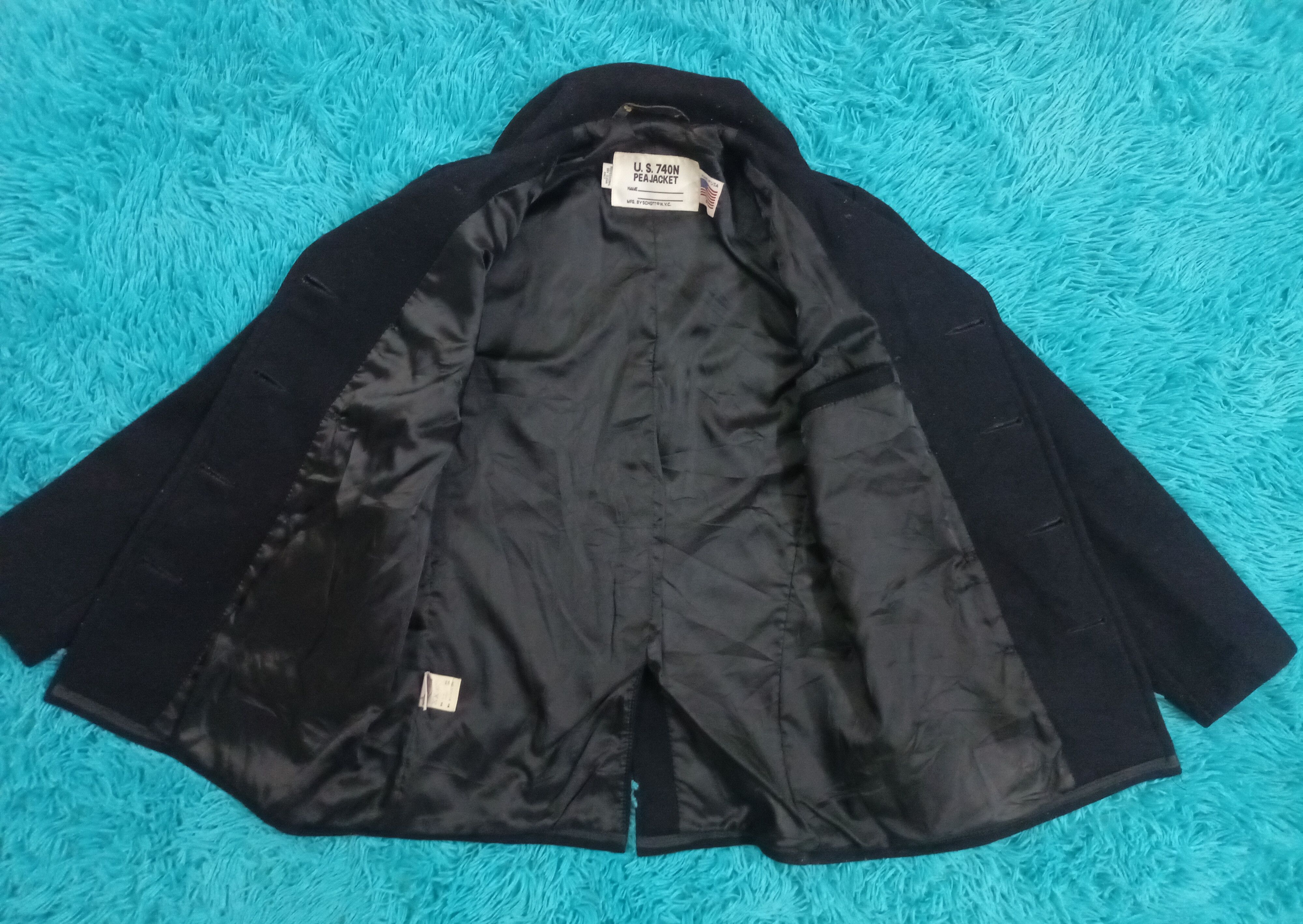 Schott 🔥 U. S. 740N MFG. MADE IN USA PEA JACKET / COAT 🔥 Size US M / EU 48-50 / 2 - 5 Thumbnail