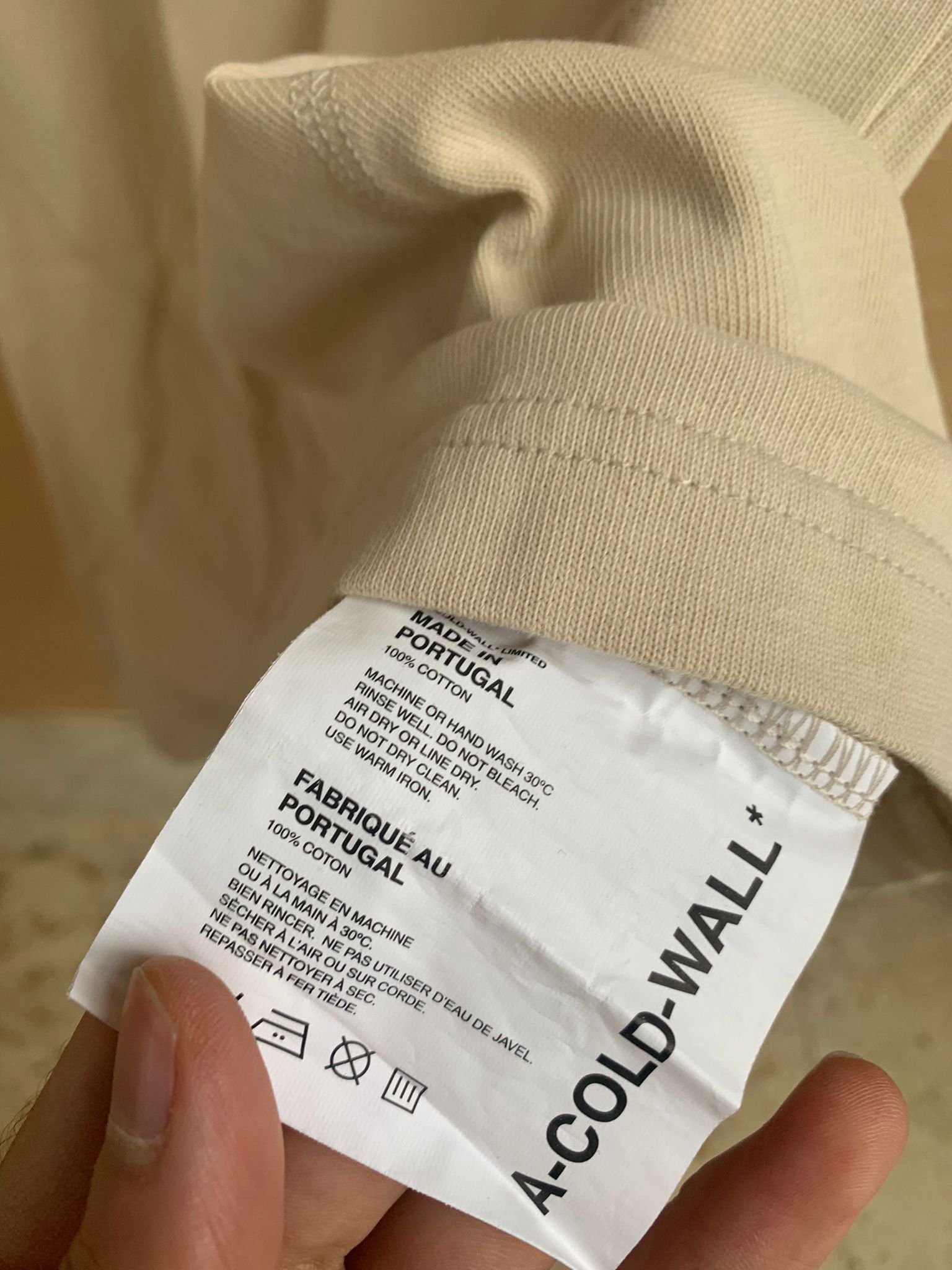 A-COLD-WALL* Tee, SS in Bone Color Size US XL / EU 56 / 4 - 6 Thumbnail