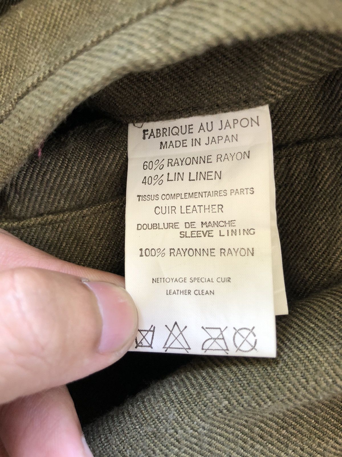 Yohji Yamamoto ICONIC🔥Yohji Yamamoto Leather Hybrid Linen O/S Jacket Size US L / EU 52-54 / 3 - 9 Thumbnail