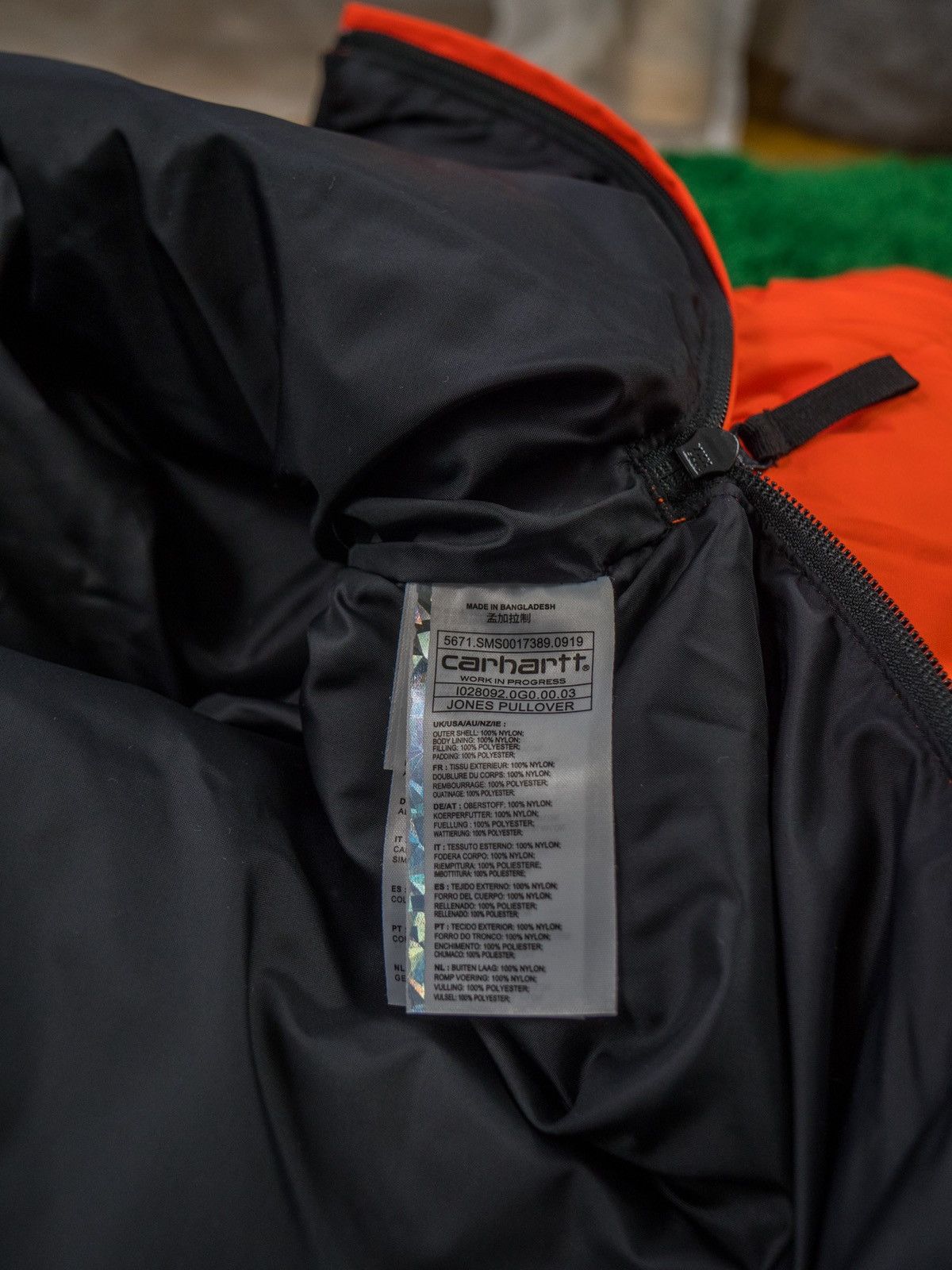 Carhartt × Carhartt Wip CARHARTT WIP PUFFER JACKET JONES PULLOVER SAFETY ORANGE Size US M / EU 48-50 / 2 - 9 Thumbnail