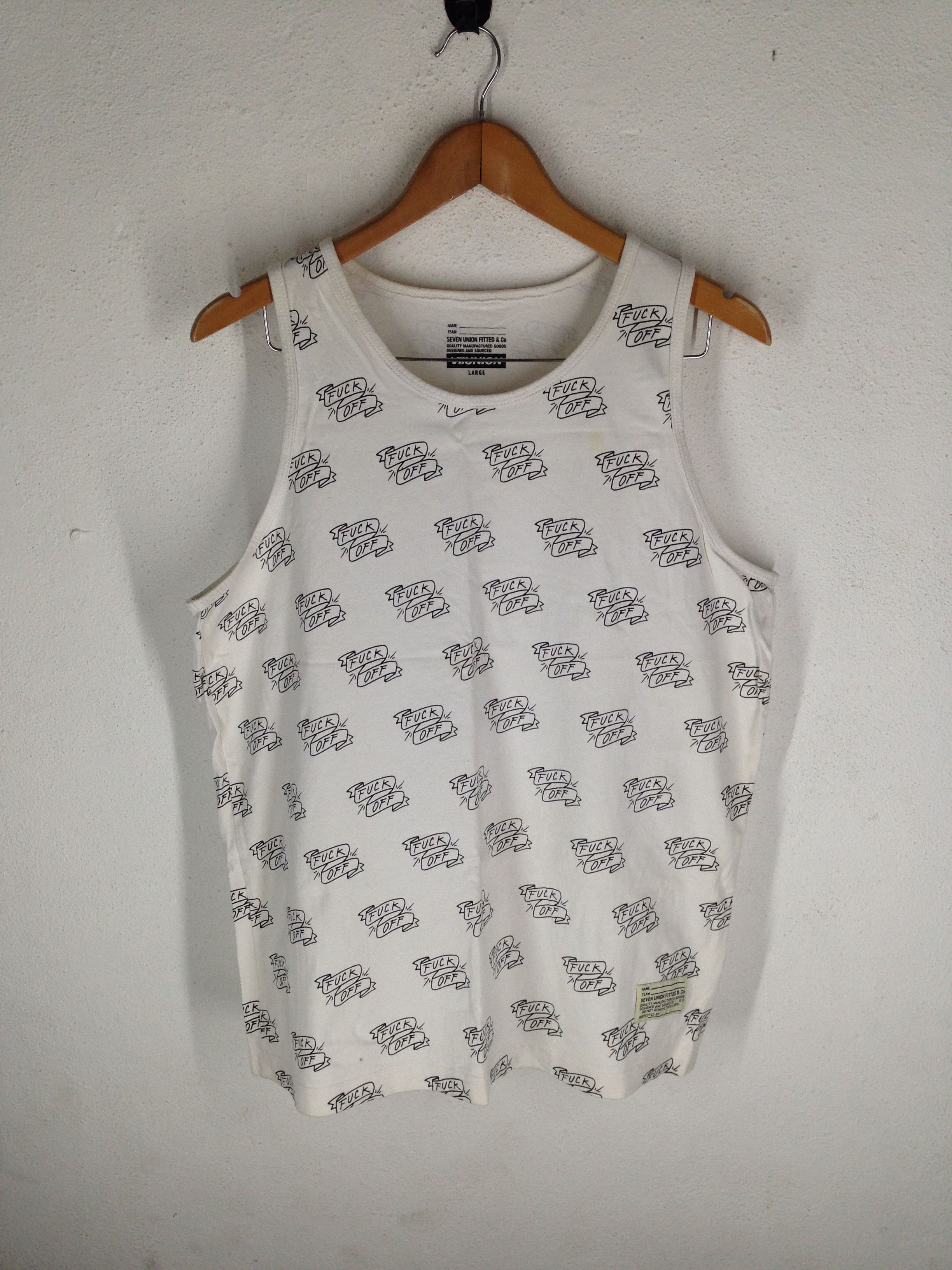 Japanese Brand Seven Union Fitted Fuck Off Tee Full Print Size US L / EU 52-54 / 3 - 1 Thumbnail