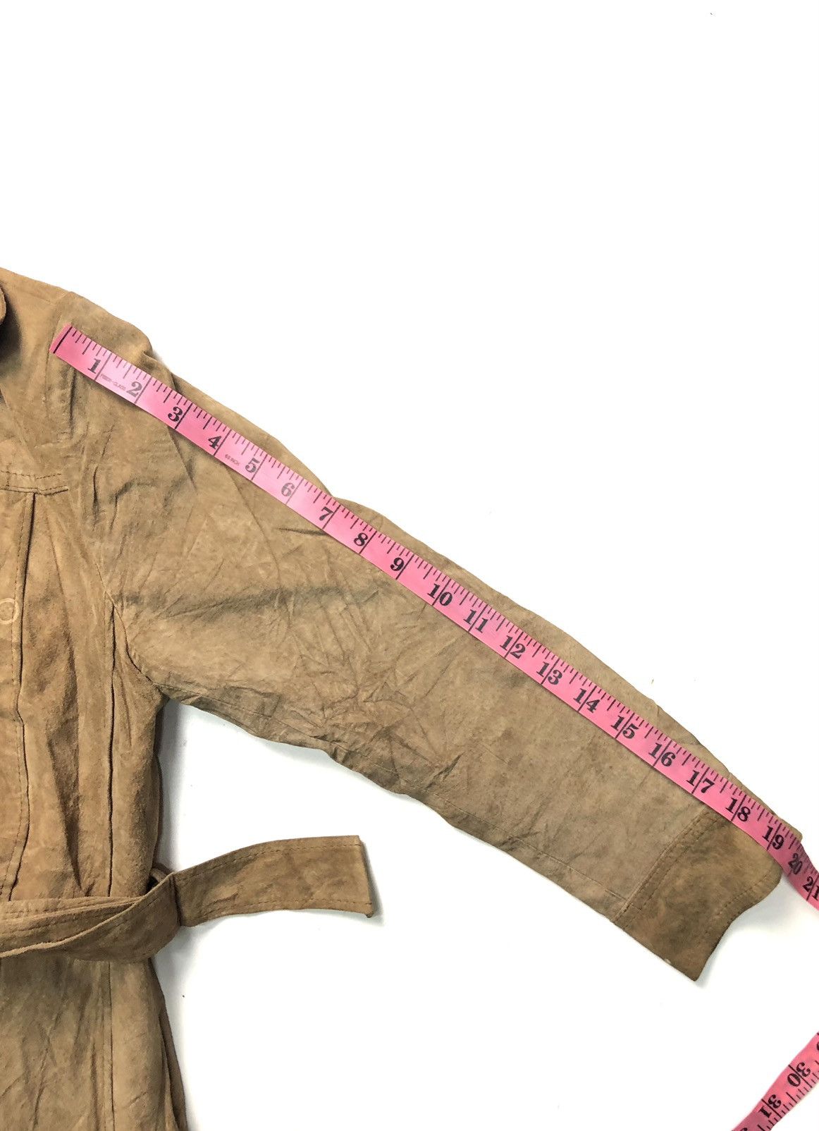 Vintage VINTAGE BELTED SUEDE LEATHER LONG JACKET 🧥 Size US S / EU 44-46 / 1 - 8 Thumbnail