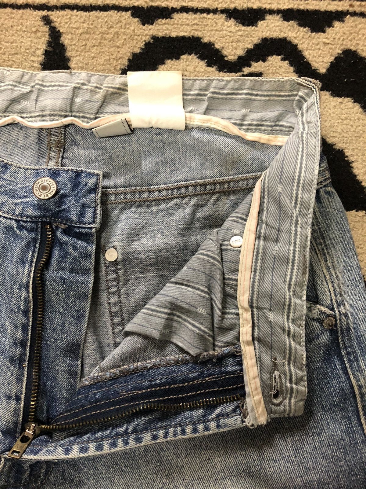 Abercrombie & Fitch × Vintage VINTAGE A&F WORKWEAR BLUE WASH DISTRESSED DENIM Size US 30 / EU 46 - 10 Thumbnail