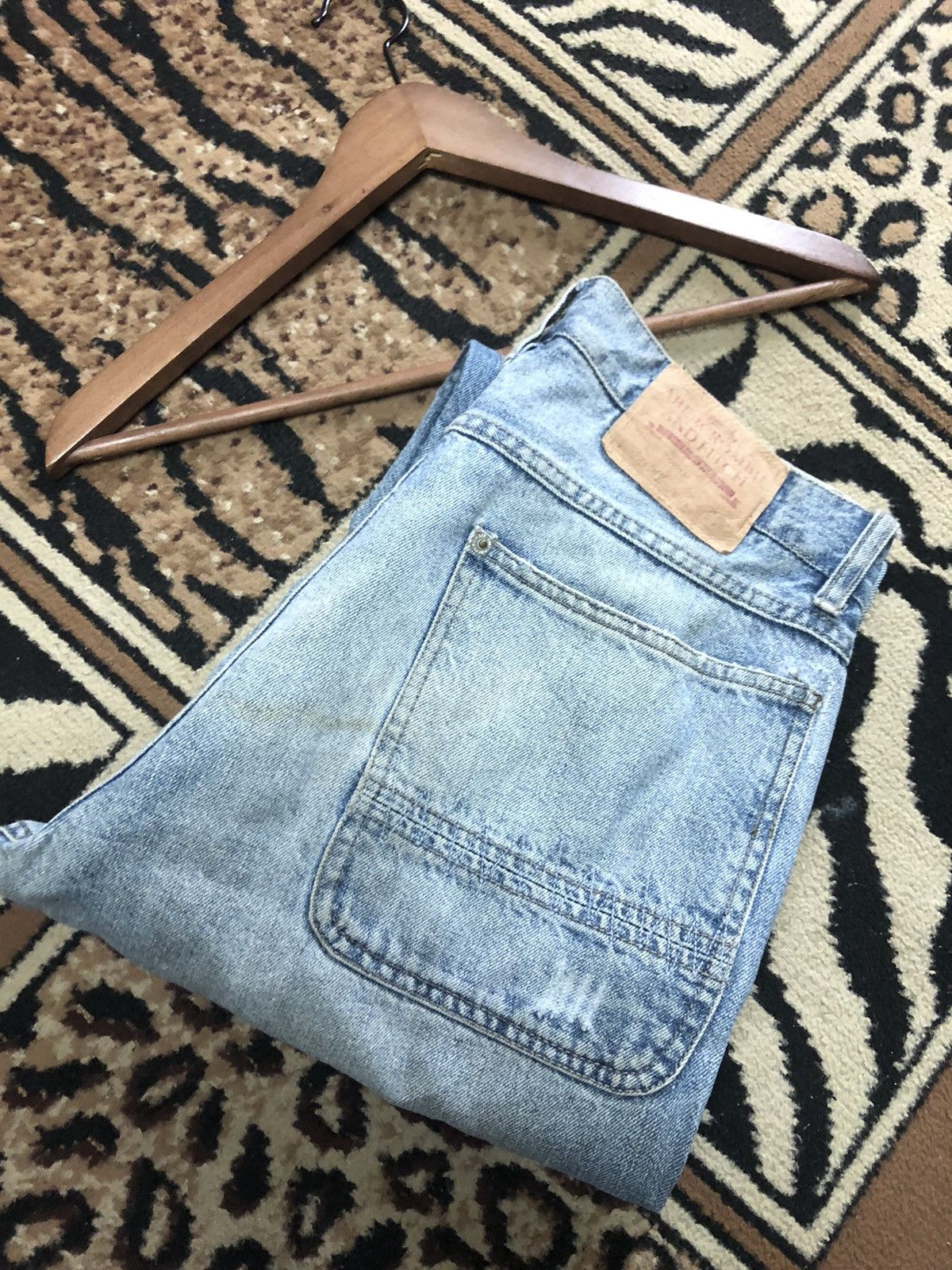 Abercrombie & Fitch × Vintage VINTAGE A&F WORKWEAR BLUE WASH DISTRESSED DENIM Size US 30 / EU 46 - 6 Thumbnail