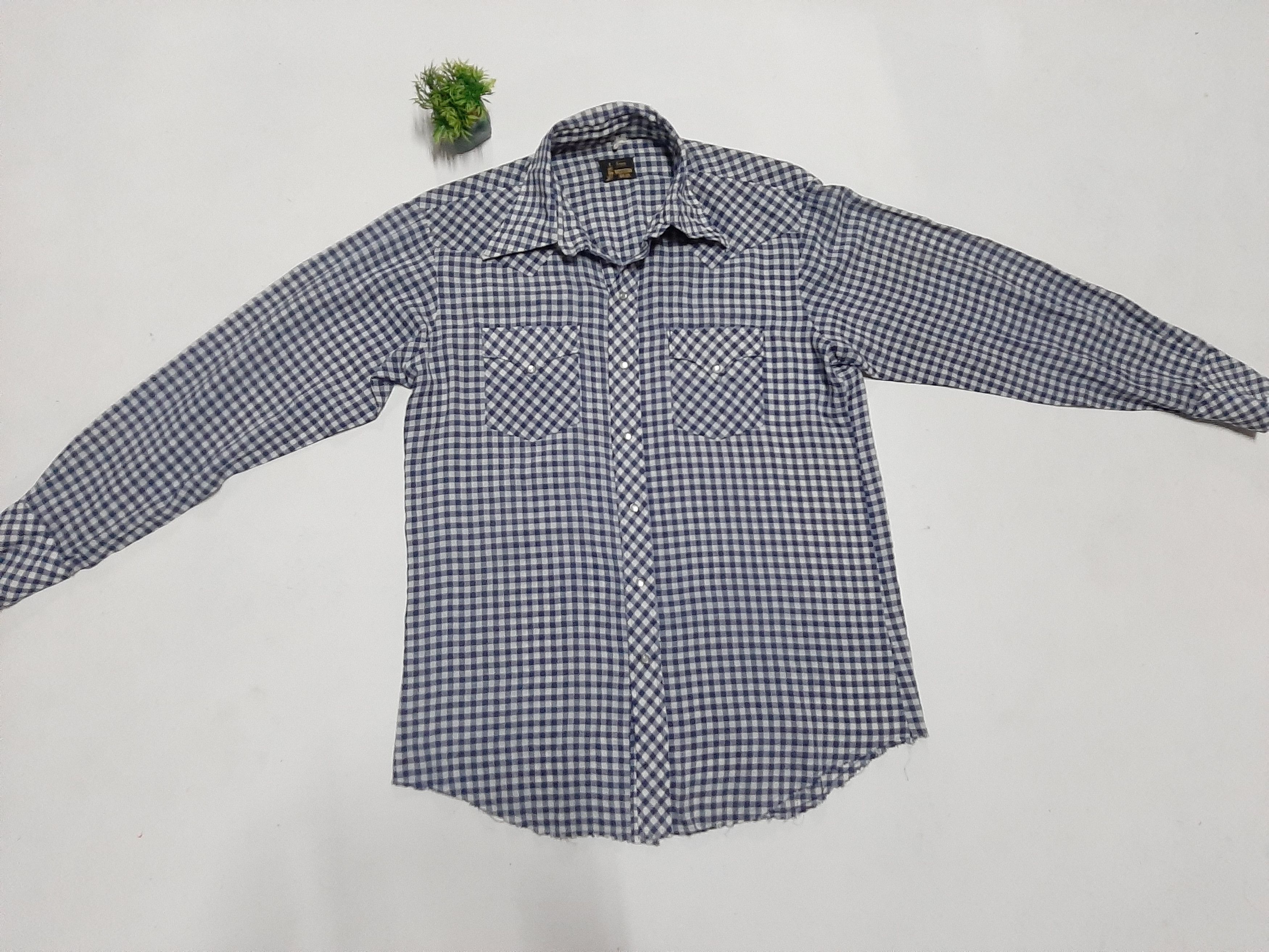 Sears × Vintage VINTAGE 70s SEAR WESTERN WEAR CHECKED SNAP BUTTON Size US L / EU 52-54 / 3 - 3 Thumbnail