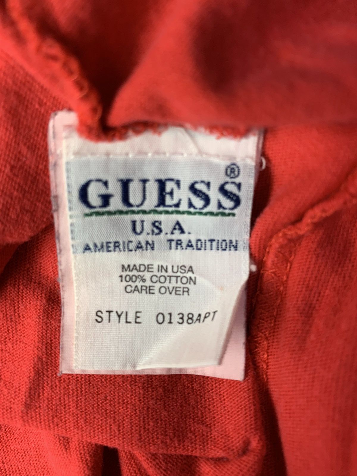 Guess Vintage 90s Guess USA V Neck Ringer Logo Tee Size US S / EU 44-46 / 1 - 5 Thumbnail