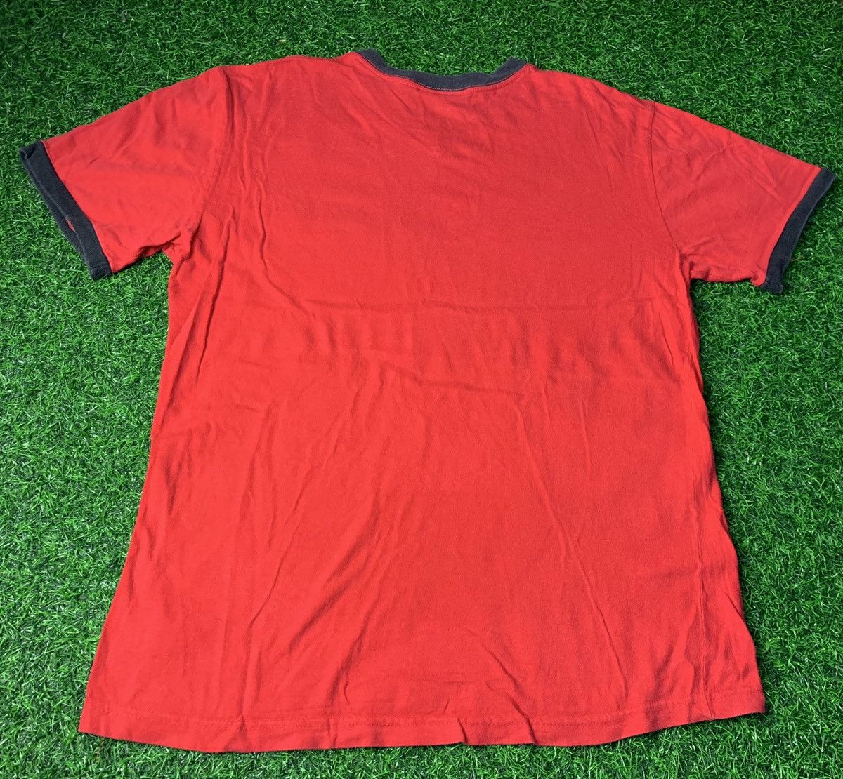 Guess Vintage 90s Guess USA V Neck Ringer Logo Tee Size US S / EU 44-46 / 1 - 7 Thumbnail